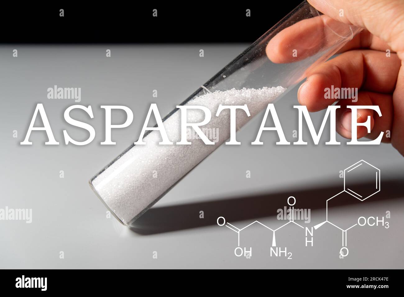 Künstlicher Süßstoff Aspartam ist gesundheitsschädlich Stockfoto