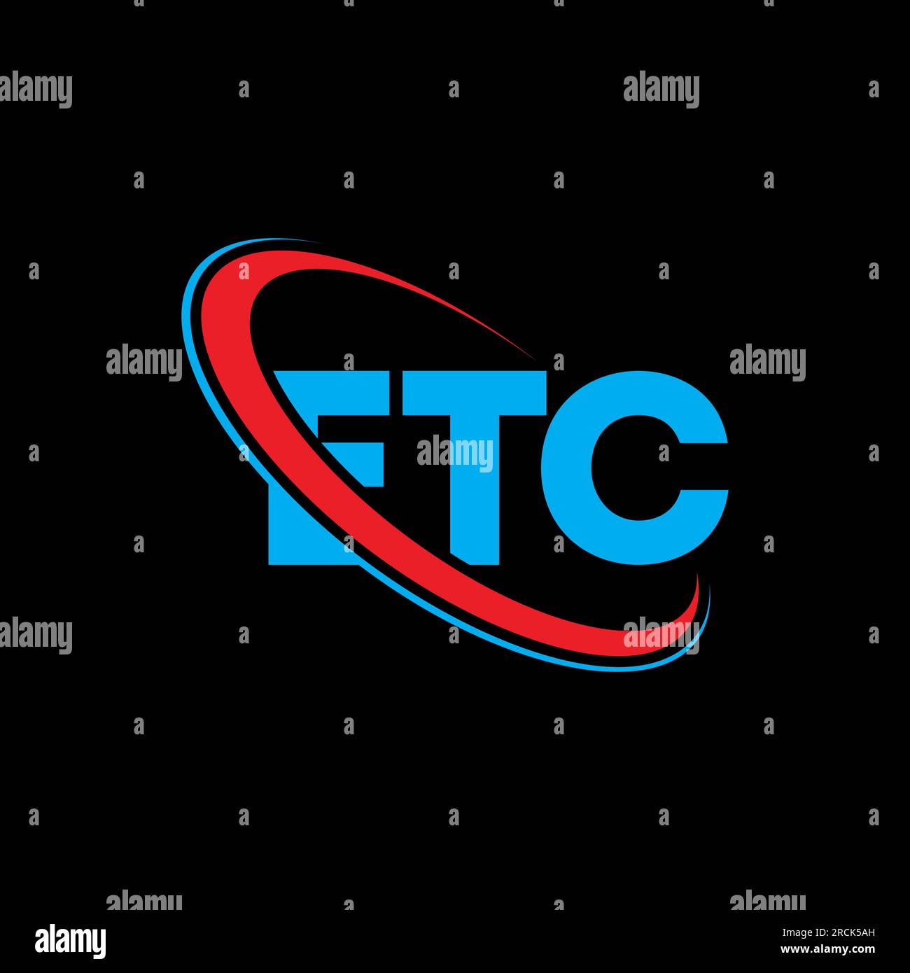 ETC-Logo. ETC-Buchstabe. LOGO mit ETC-Buchstaben. Initialen USW. Logo, verbunden mit einem Kreis und einem Monogramm-Logo in Großbuchstaben. ETC-Typografie für Technologie, Unternehmen Stock Vektor