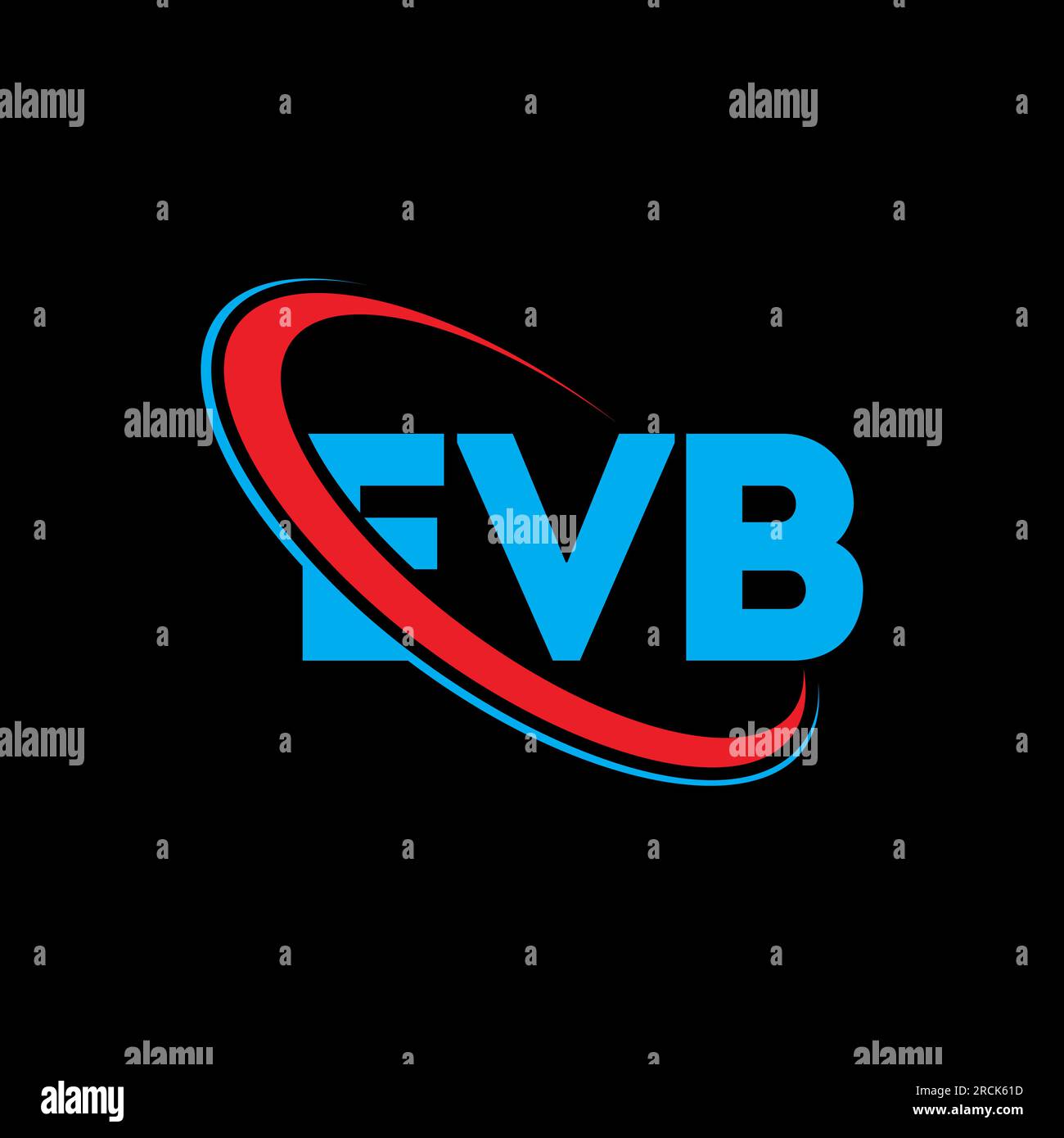 EVB-Logo. EVB-Brief. Logo mit EVB-Buchstaben. Initialen EVB-Logo, verbunden mit einem Kreis und einem Monogramm-Logo in Großbuchstaben. EVB-Typografie für Technologie, Unternehmen Stock Vektor