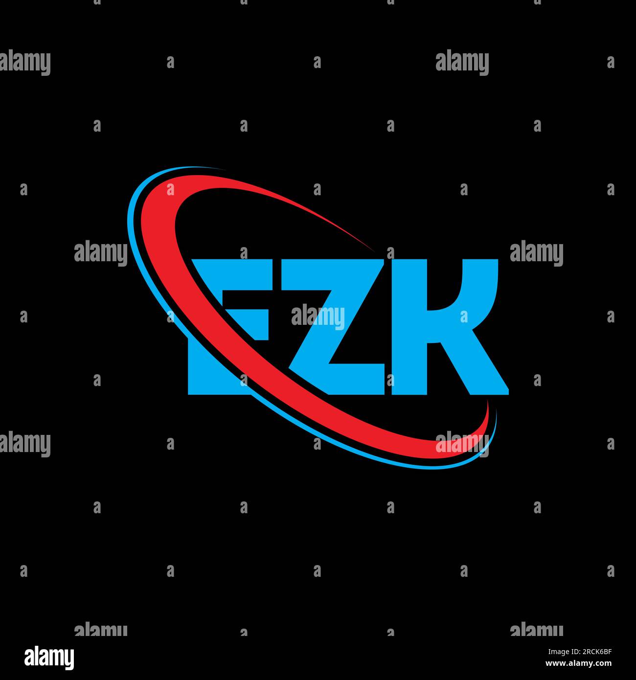 EZK-Logo. EZK-Brief. LOGO mit EZK-Buchstaben. Initialen EZK-Logo, verbunden mit Kreis und Monogramm-Logo in Großbuchstaben. EZK-Typografie für Technologie, Geschäfte Stock Vektor