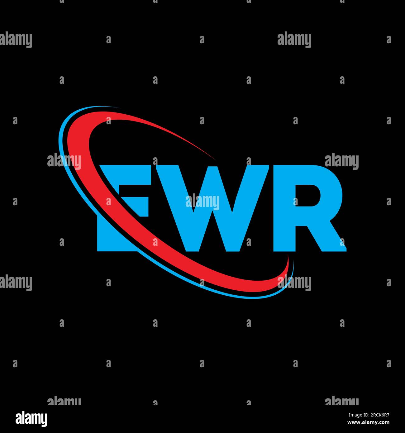 EWR-Logo. EWR-Brief. Logo mit EWR-Buchstaben. Initialen EWR-Logo verbunden mit Kreis und Monogramm-Logo in Großbuchstaben. EWR-Typografie für Technologie, Unternehmen Stock Vektor