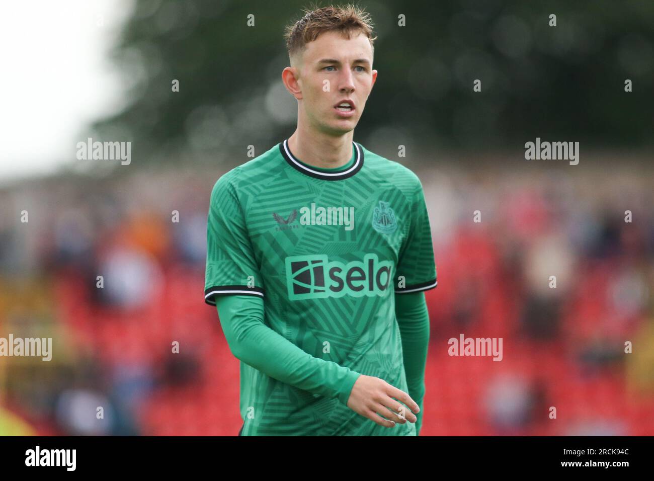 Lucas De Bolle von Newcastle United während des Vorsaison-Freundschaftsspiels zwischen Gateshead und Newcastle United im Gateshead International Stadium, Gateshead, am Samstag, den 15. Juli 2023. (Foto: Michael Driver | MI News) Guthaben: MI News & Sport /Alamy Live News Stockfoto