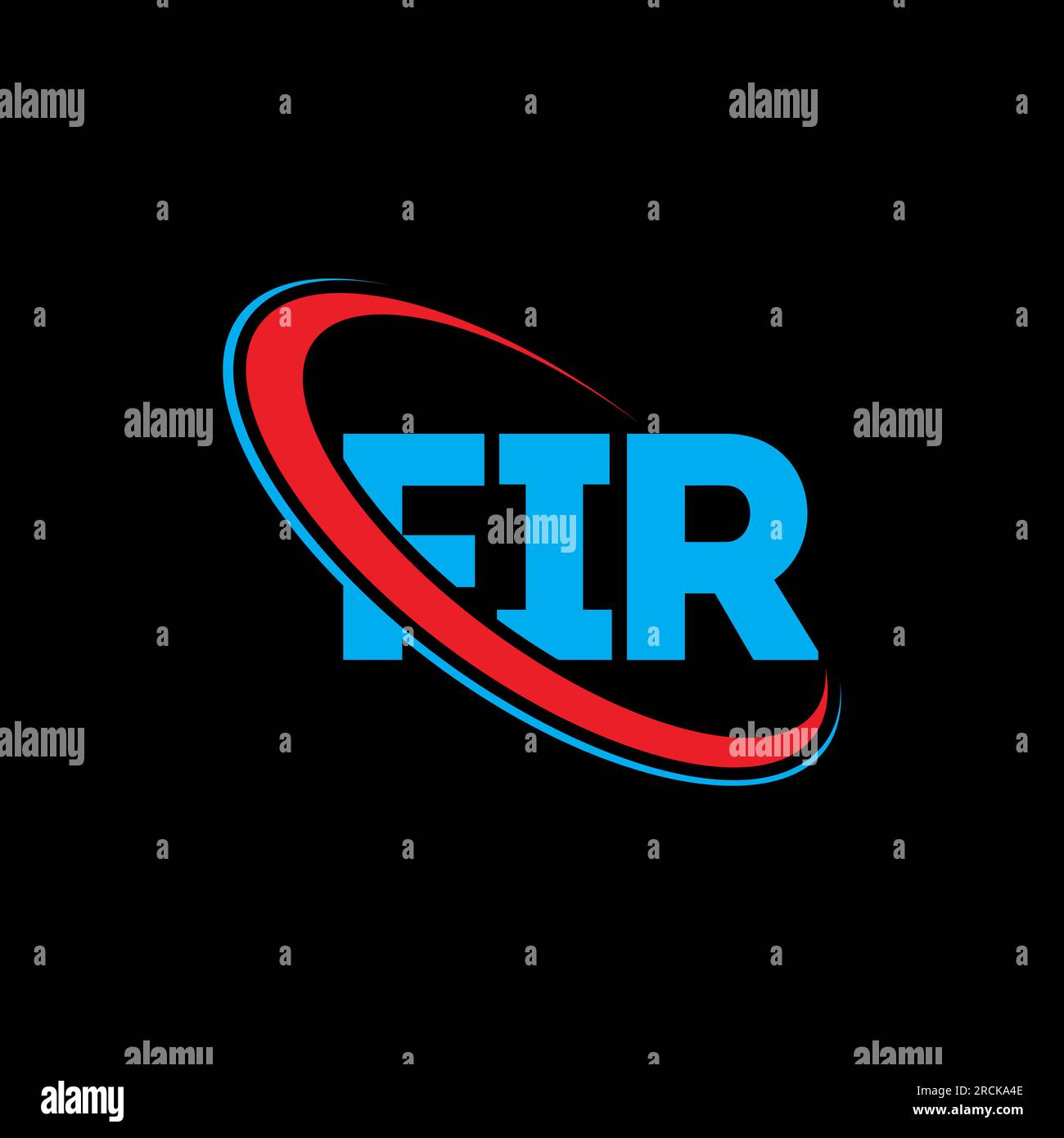 TIR-Logo. TANNENBRIEF. TANNENLOGO. Initialen FIR-Logo, verbunden mit einem Kreis und einem Monogramm-Logo in Großbuchstaben. TANNENTYPOGRAFIE für Technologie, Geschäfte Stock Vektor