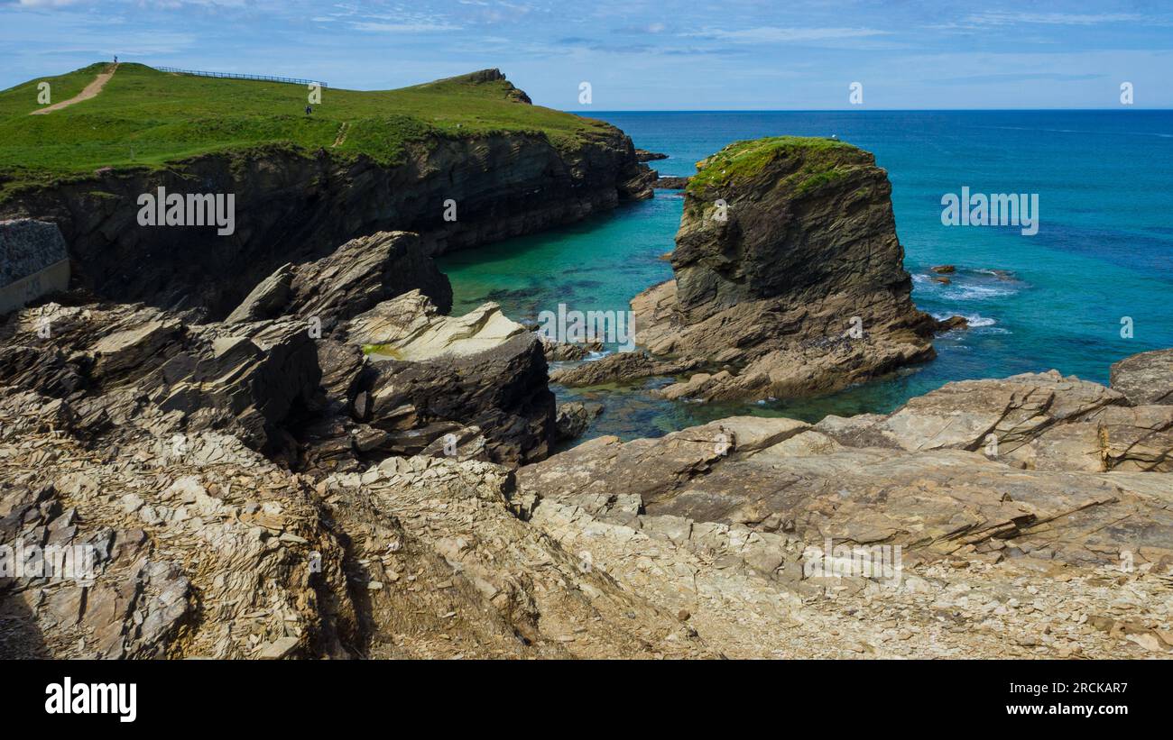Die Insel Porth erreicht das Meer Stockfoto