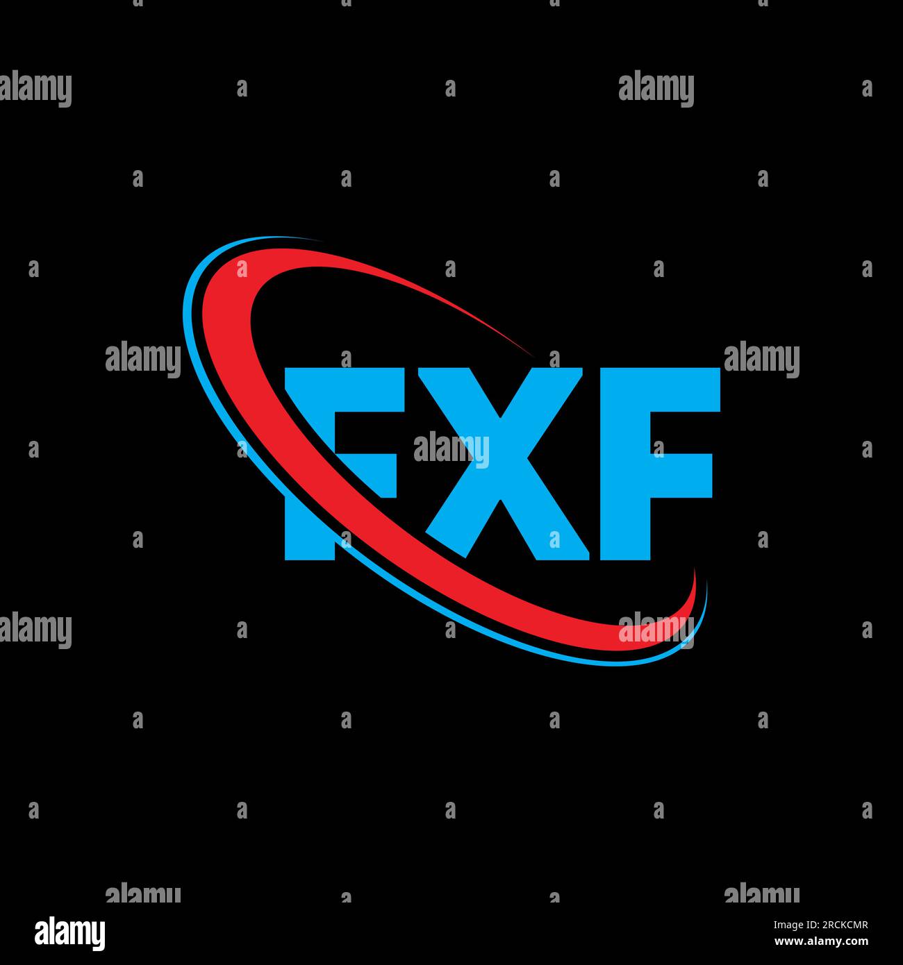 FXF-Logo. FXF-Brief. Logo mit FXF-Buchstaben. Initialen FXF-Logo, verbunden mit einem Kreis und einem Monogramm-Logo in Großbuchstaben. FXF-Typografie für Technologie, Unternehmen Stock Vektor