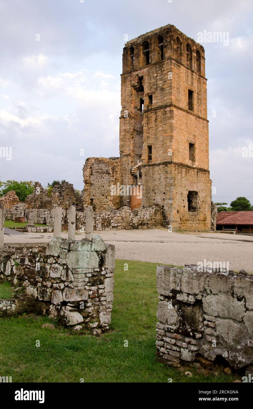 Panamá Viejo (alte Stadt Panama), erste permanente europäische Siedlung am Pazifischen Ozean, 1670 zerstört, Panama, Mittelamerika - Börsenfoto Stockfoto