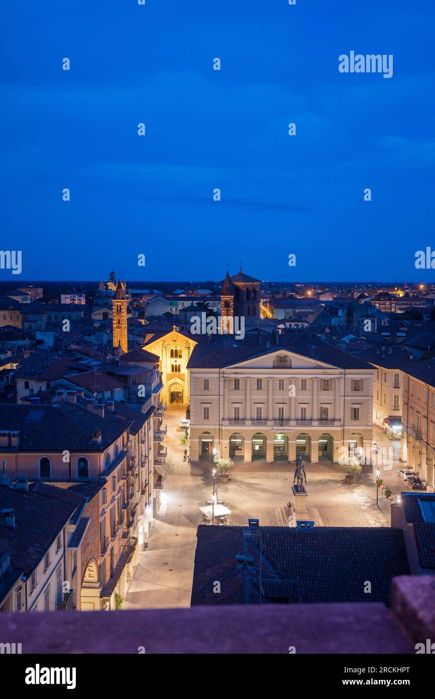 Casale Monferrato, Piemont, Italien, Blick auf die Stadt vom Turm Stockfoto