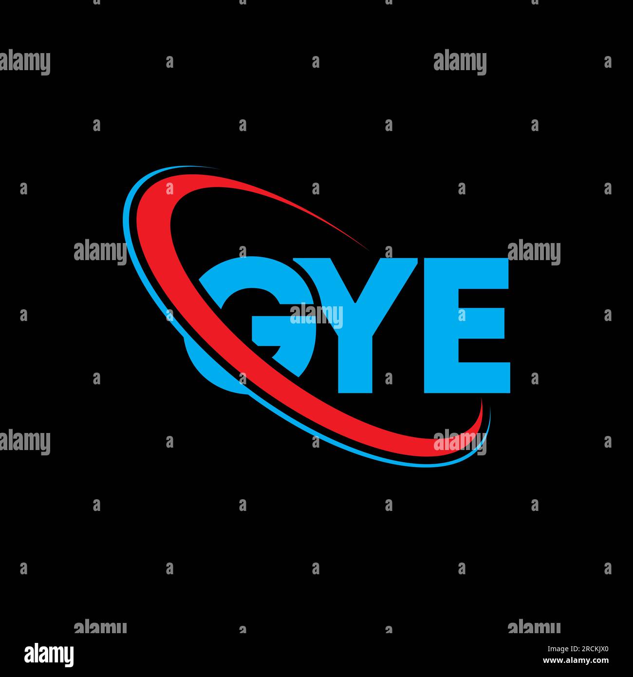 GYE-Logo. GYE-Brief. Logo mit GYE-Buchstaben. Initialen GYE-Logo, verbunden mit einem Kreis und einem Monogramm-Logo in Großbuchstaben. GYE-Typografie für Technologie, Geschäfte Stock Vektor