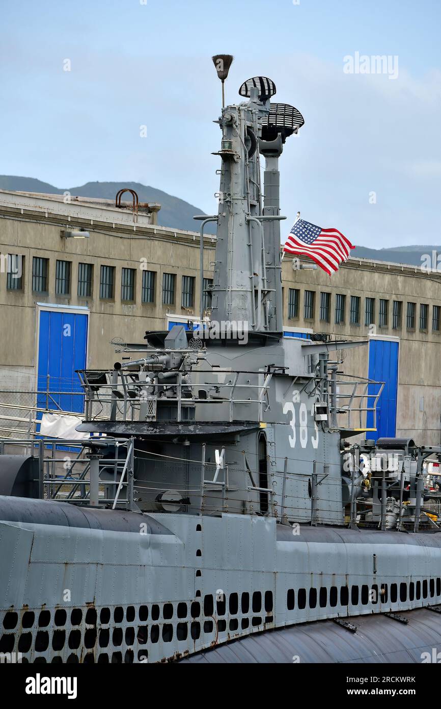 USS Pampanito (SS-383/AGSS-383), US-Marineschiff, Museumsschiff, Fisherman's Wharf, San Francisco, Kalifornien, USA, Nordamerika Stockfoto