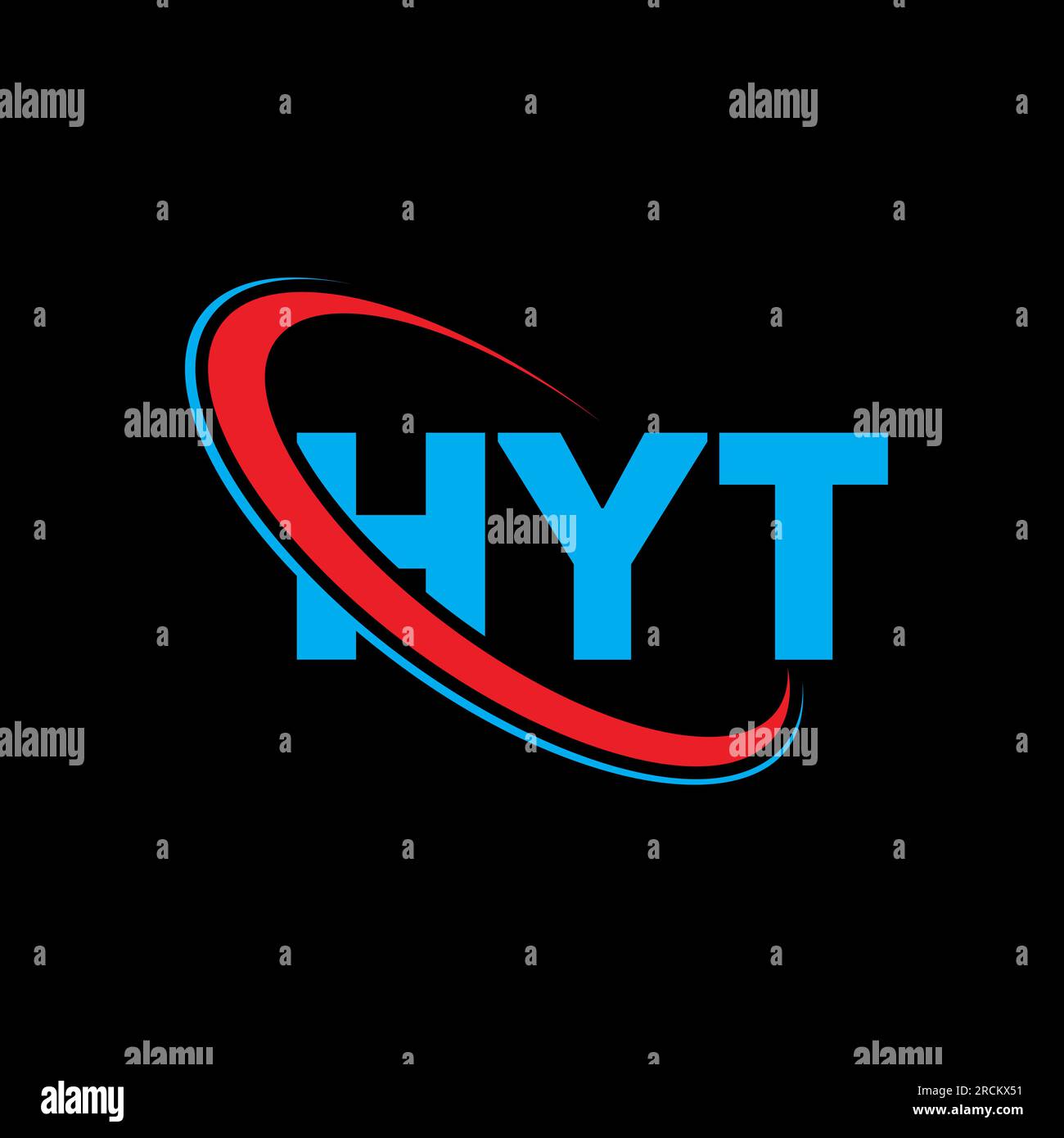 HYT-Logo. HYT-Brief. Logo mit HYT-Buchstaben. Initialen HYT-Logo, verbunden mit Kreis und Monogramm-Logo in Großbuchstaben. HYT-Typografie für Technologie, Geschäfte Stock Vektor