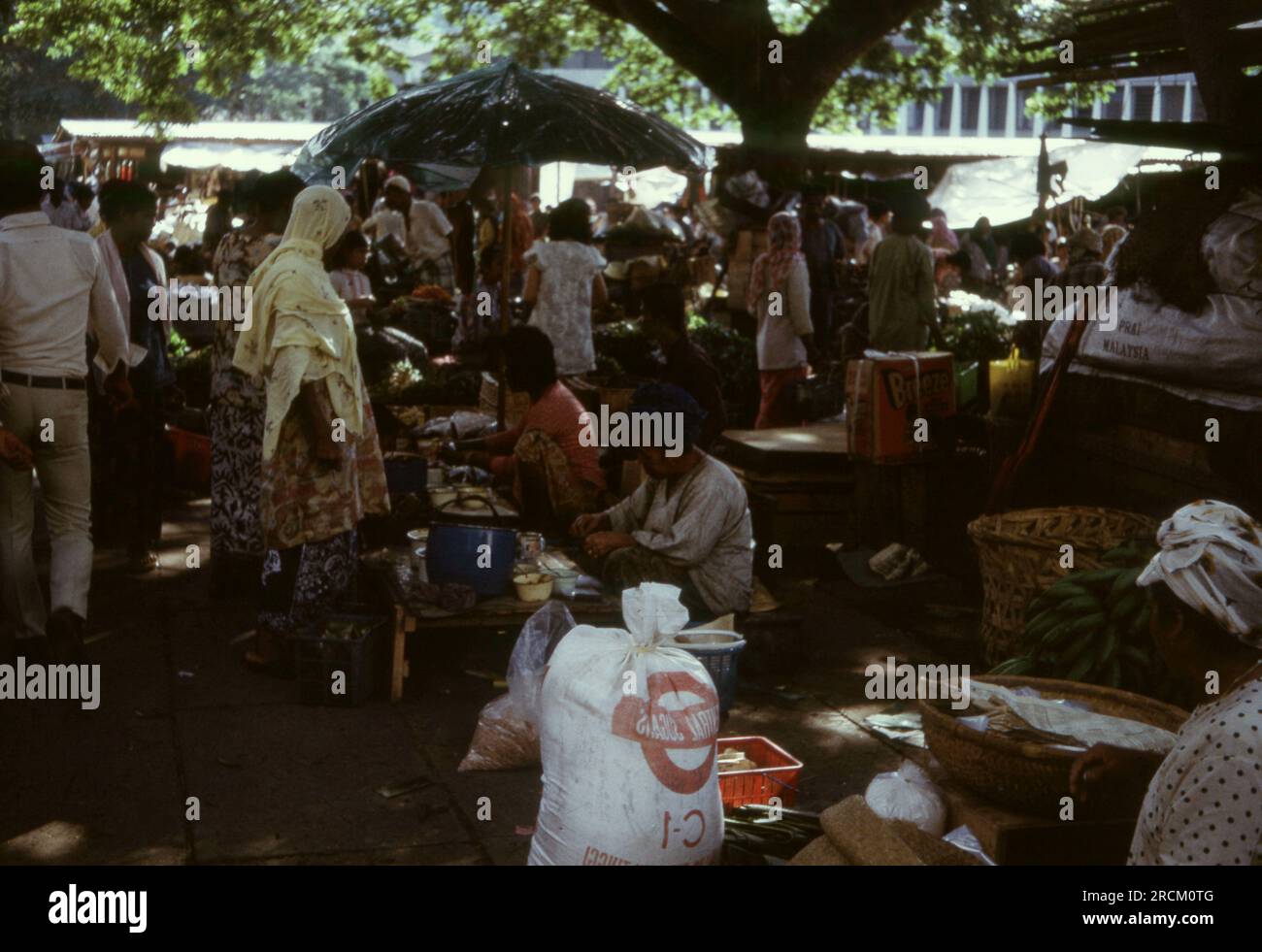 Fotos in Malaysia, Malacca, Muar, Batu Pahat, Rompin, Mersing, Kota Bharu, Endau, Singapur im Jahr 1973. Streetlfe, Märkte, Gummi sammeln und Dörfer. Stockfoto