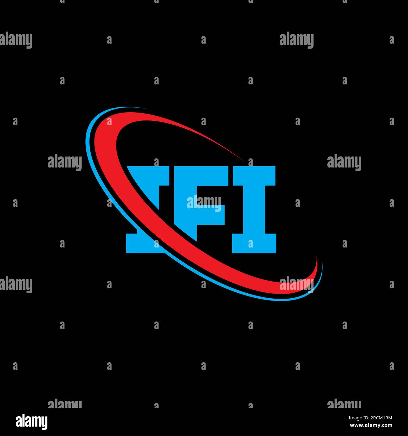 IFI-Logo. Wenn ich einen Brief habe. IFI-Logo. Initialen IFI-Logo, verbunden mit einem Kreis und einem Monogramm-Logo in Großbuchstaben. IFI-Typografie für Technologie, Geschäfte Stock Vektor
