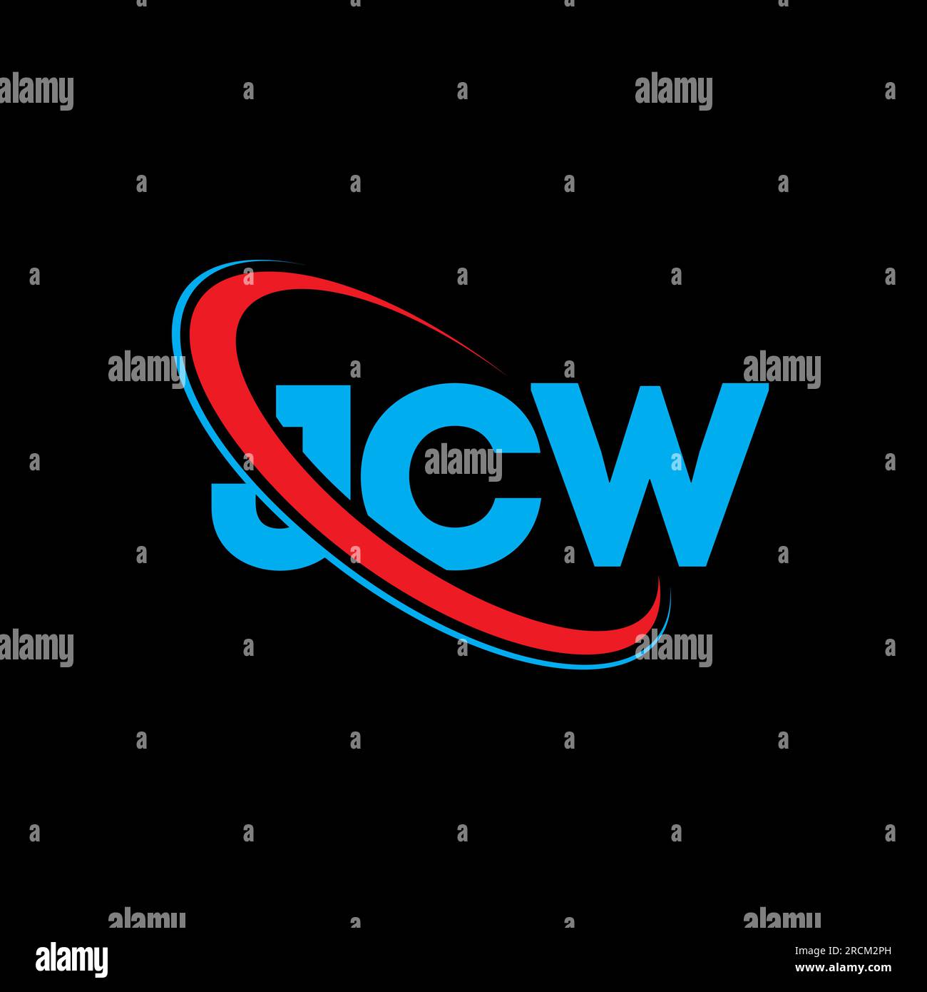 JCW-Logo. JCW-Brief. Logo mit JCW-Buchstaben. Initialen JCW-Logo, verbunden mit einem Kreis und einem Monogramm-Logo in Großbuchstaben. JCW-Typografie für Technologie, Unternehmen Stock Vektor