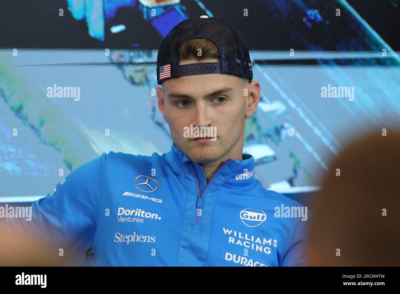 Spielberg, Österreich. Juni 29. 2023. Formel 1: Rolex-Grand-Prix auf dem Red Bull Ring, Österreich. Abbildung: Logan Sargeant (USA) von Williams Racing während der Pressekonferenz © Piotr Zajac/Alamy Live News Stockfoto