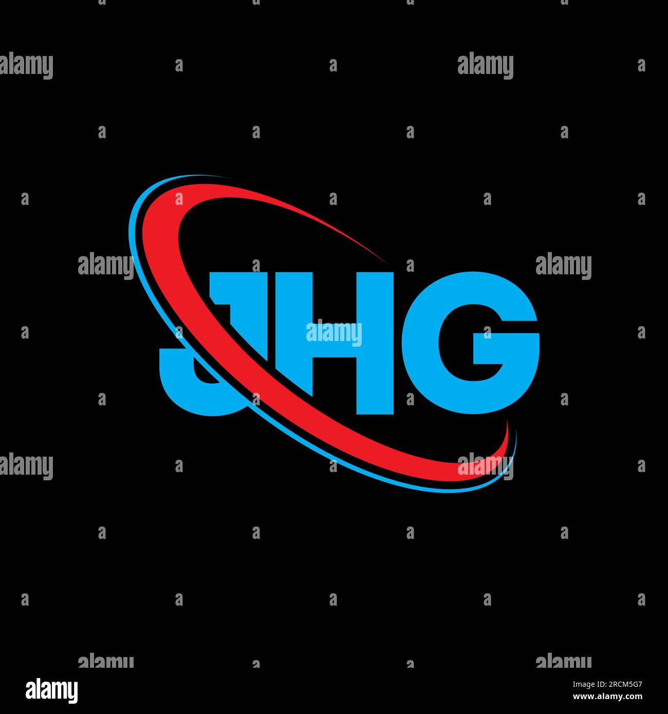 JHG-Logo. JHG-Brief. Logo mit JHG-Buchstaben. Initialen JHG-Logo, verbunden mit Kreis und Monogramm-Logo in Großbuchstaben. JHG-Typografie für Technologie, Geschäfte Stock Vektor