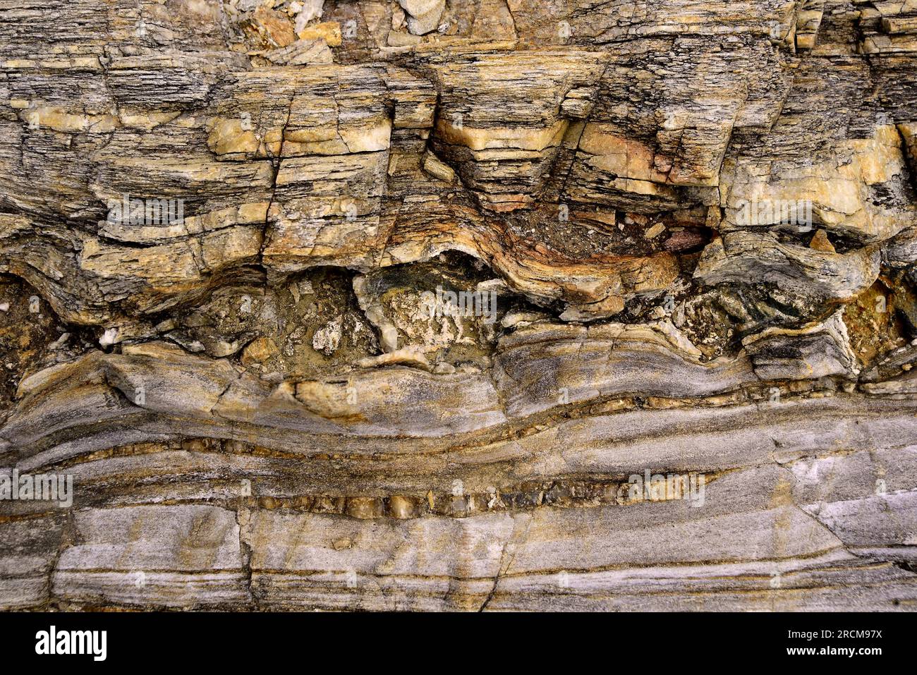 Geologie; seltene Formen in Krustengesteinen Stockfoto