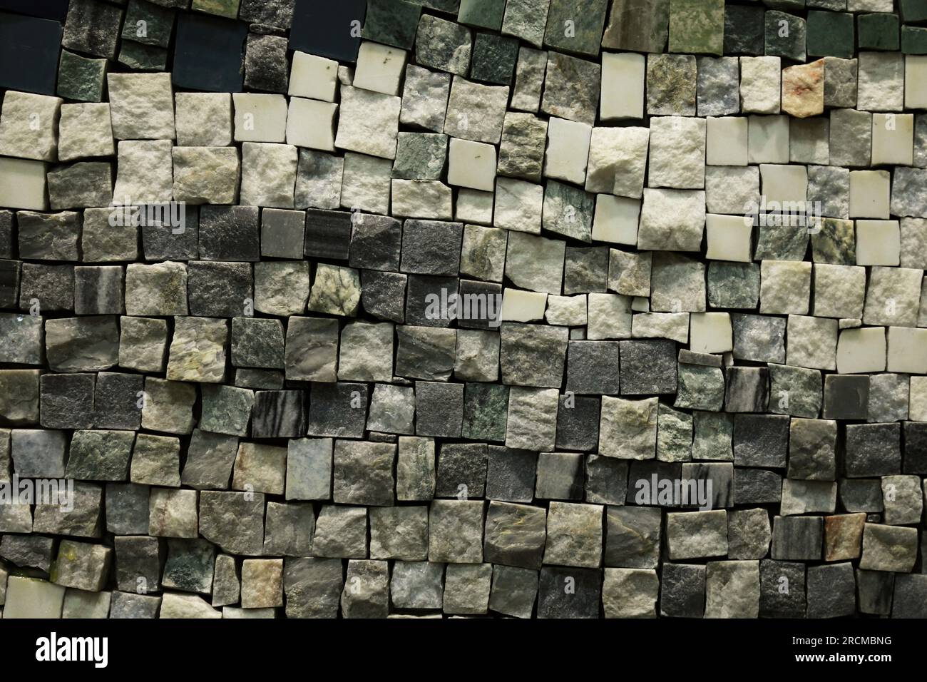 Hintergrundmaterial Nahaufnahme der Mosaikwand Stockfoto