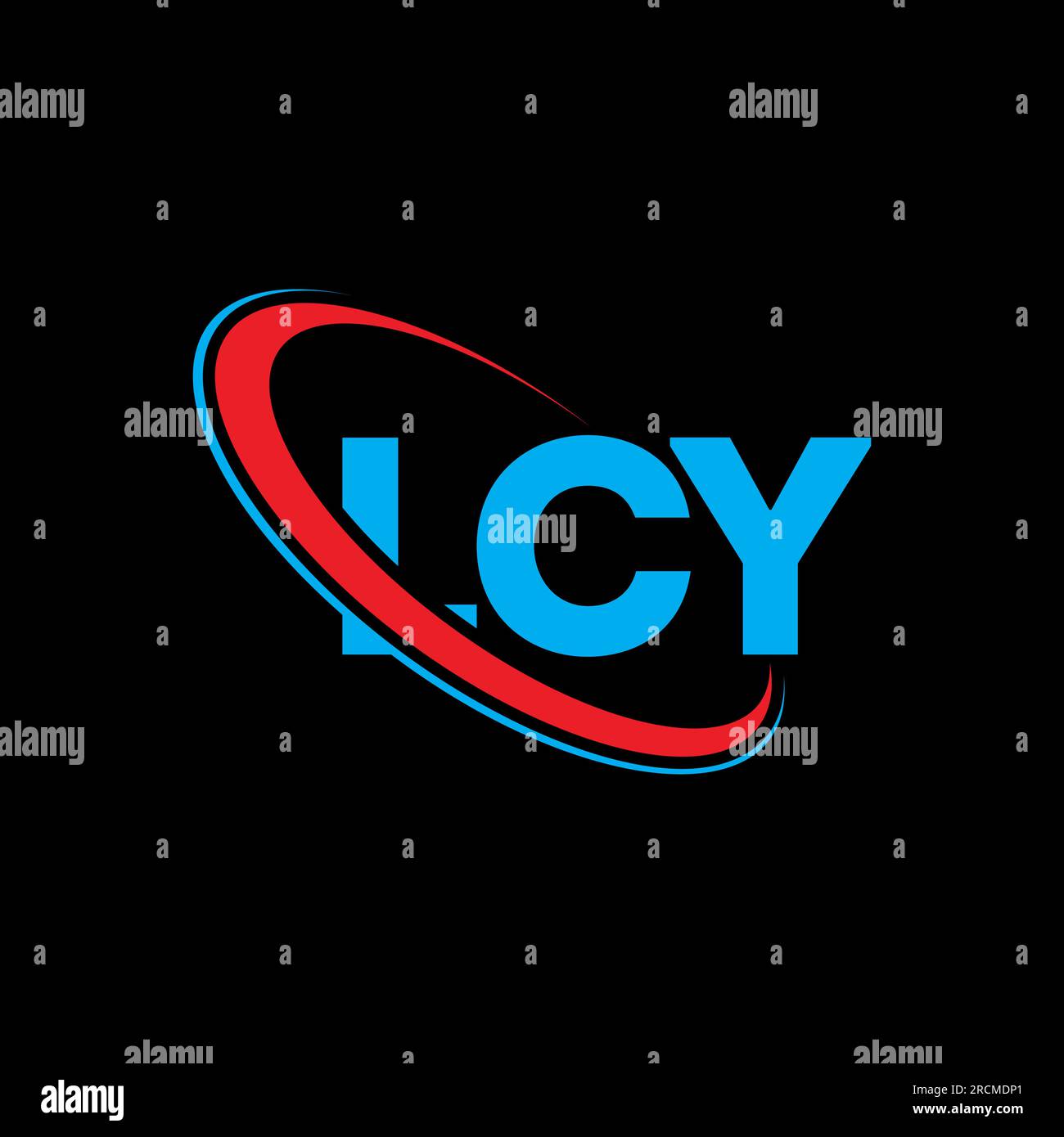 LCY-Logo. LCY-Buchstabe. LCY-Logo mit Buchstaben. Initialen LCY-Logo, verbunden mit einem Kreis und einem Monogramm-Logo in Großbuchstaben. LCY-Typografie für Technologie, Geschäfte Stock Vektor
