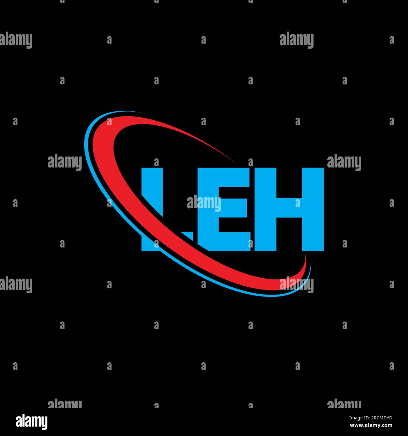 LEH-Logo. LEH Brief. LOGO mit LEH-Buchstaben. Initialen LEH-Logo verbunden mit Kreis und Monogramm-Logo in Großbuchstaben. LEH Typografie für Technologie, Geschäfte Stock Vektor