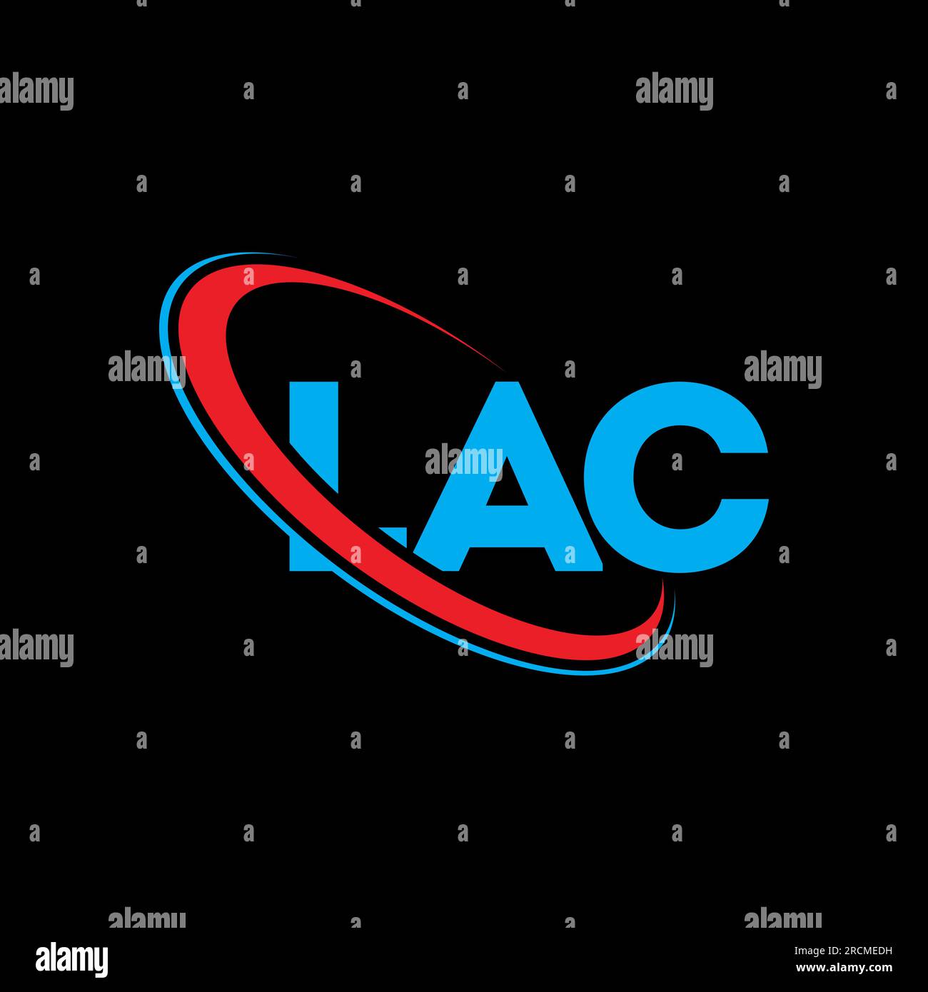 LAC-Logo. LAC-Brief. LAC-Logo. Initialen LAC-Logo verbunden mit Kreis und Monogramm-Logo in Großbuchstaben. LAC-Typografie für Technologie, Geschäfte Stock Vektor