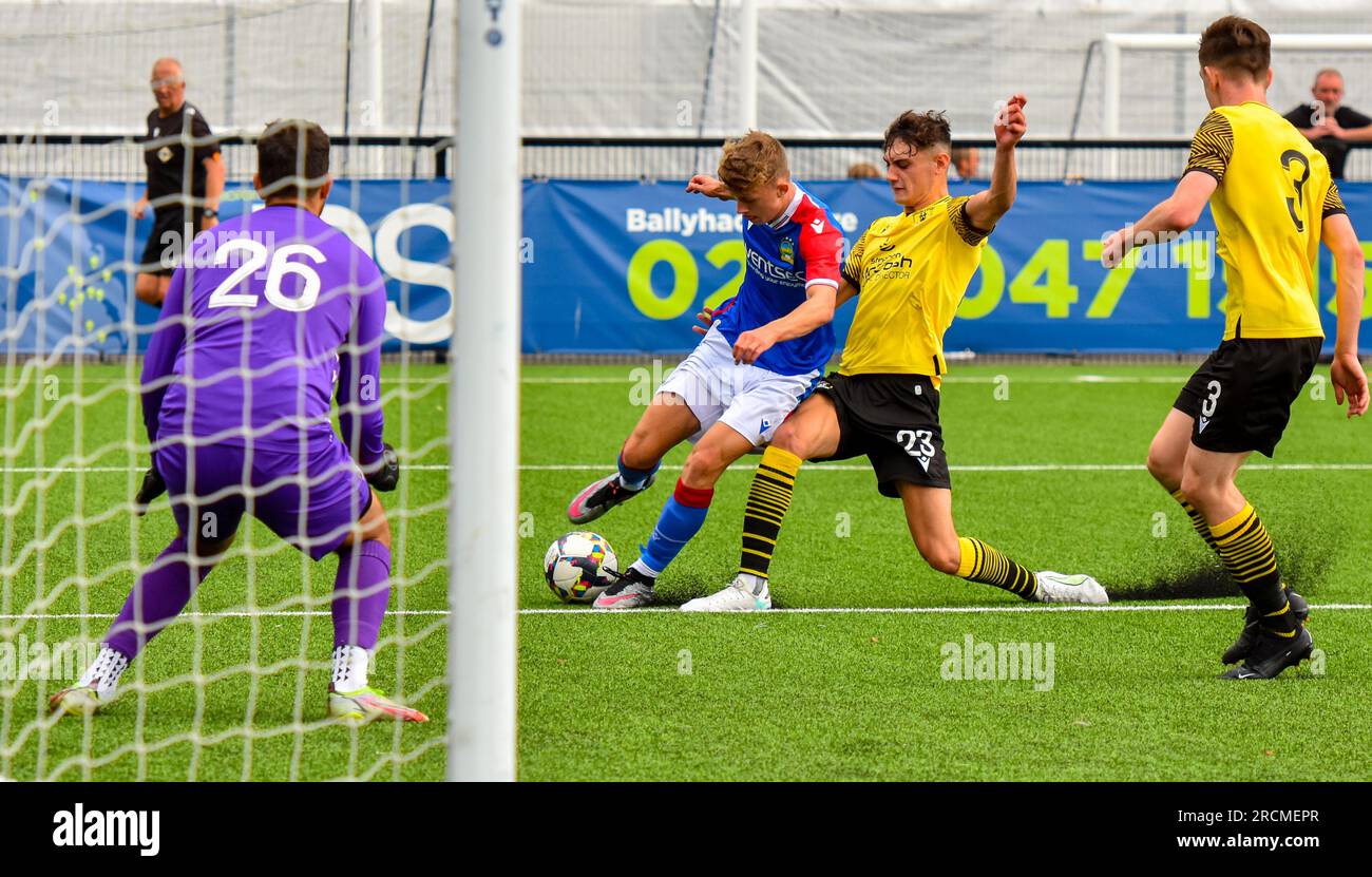 H&W Welders vs. Linfield, Samstag, 15. Juli 2023, Blanchflower Stadium, Belfast. Stockfoto