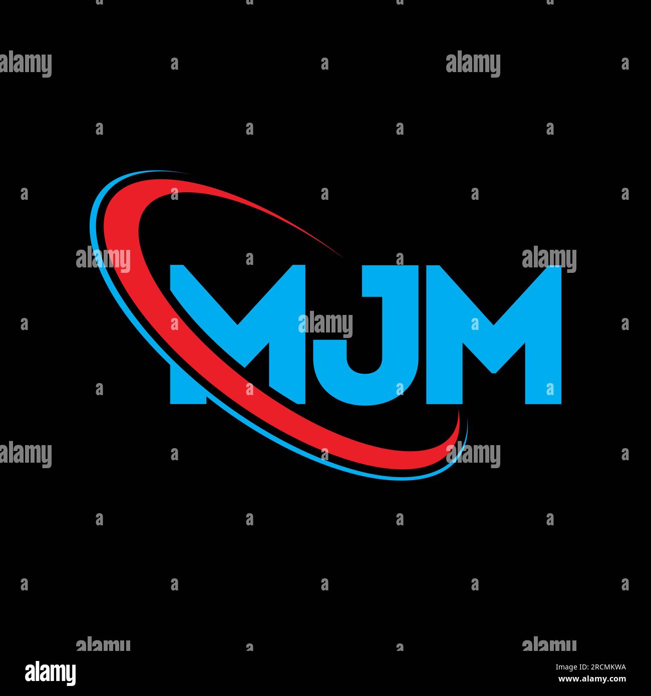 MJM-Logo. MJM-Brief. Logo mit MJM-Buchstaben. Initialen MJM-Logo, verbunden mit einem Kreis und einem Monogramm-Logo in Großbuchstaben. MJM-Typografie für Technologie, Unternehmen Stock Vektor