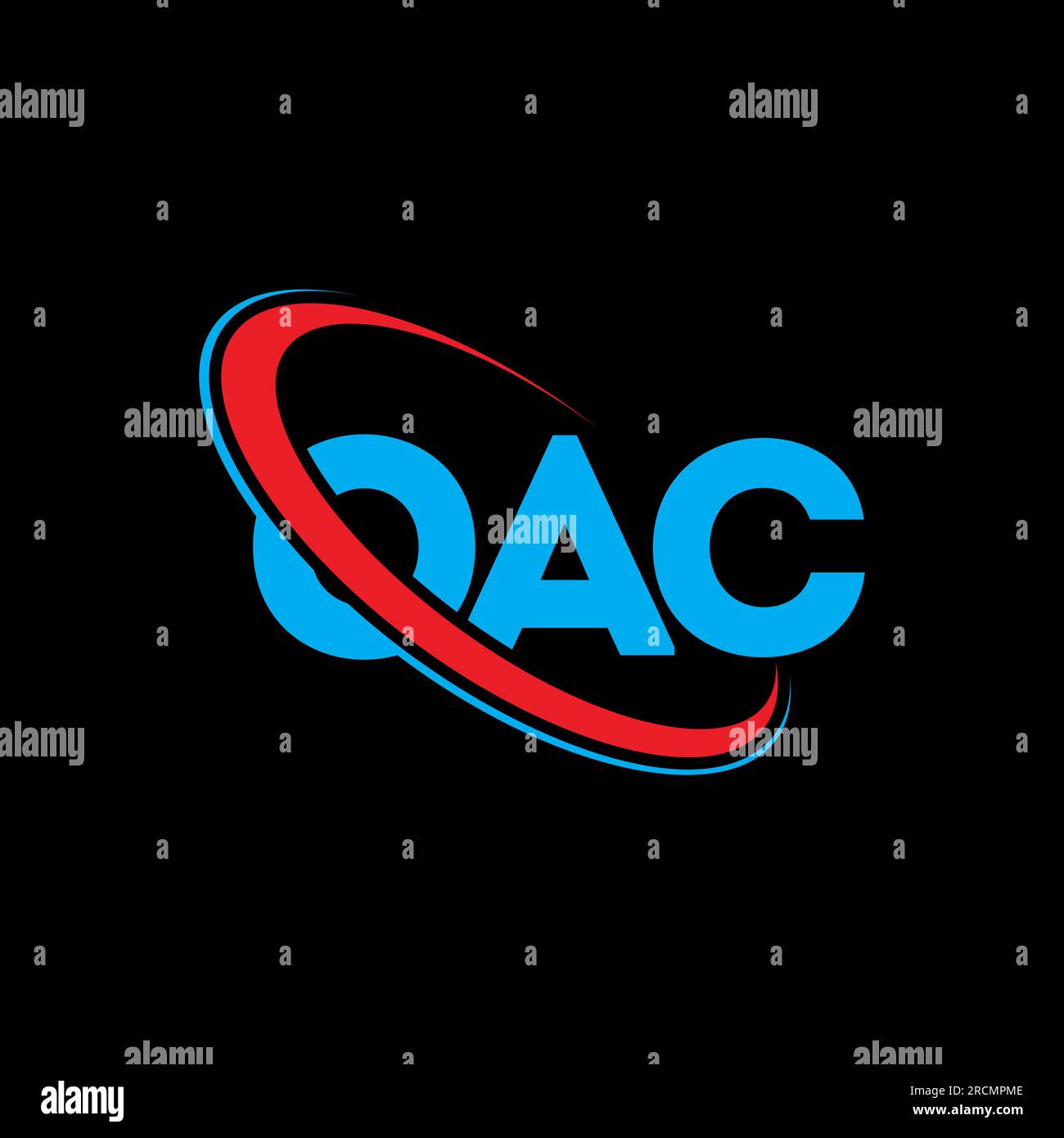 OAC-Logo. OAC-Brief. OAC-Logo mit Buchstaben. Initialen OAC-Logo, verbunden mit einem Kreis und einem Monogramm-Logo in Großbuchstaben. OAC-Typografie für Technologie, Unternehmen Stock Vektor