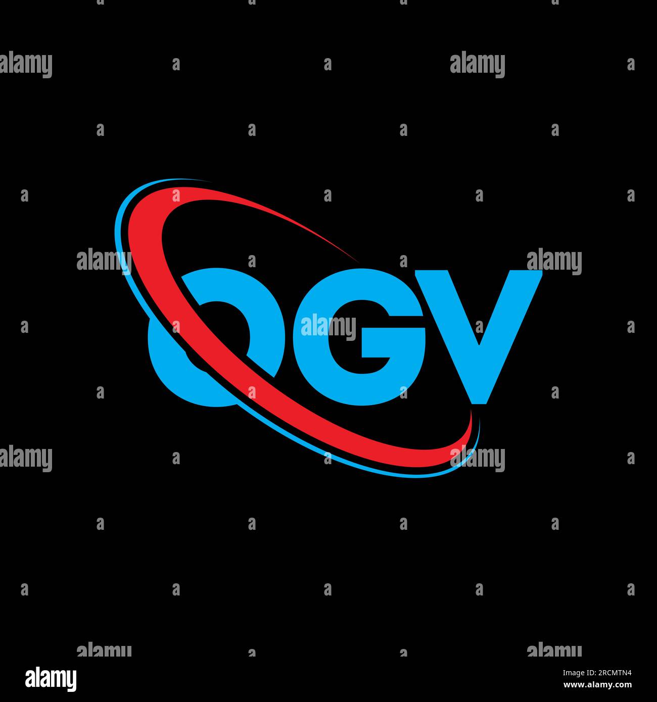 OGV-Logo. OGV-Brief. OGV-Logo. Initialen OGV-Logo verbunden mit Kreis und Monogramm-Logo in Großbuchstaben. OGV-Typografie für Technologie, Geschäfte Stock Vektor