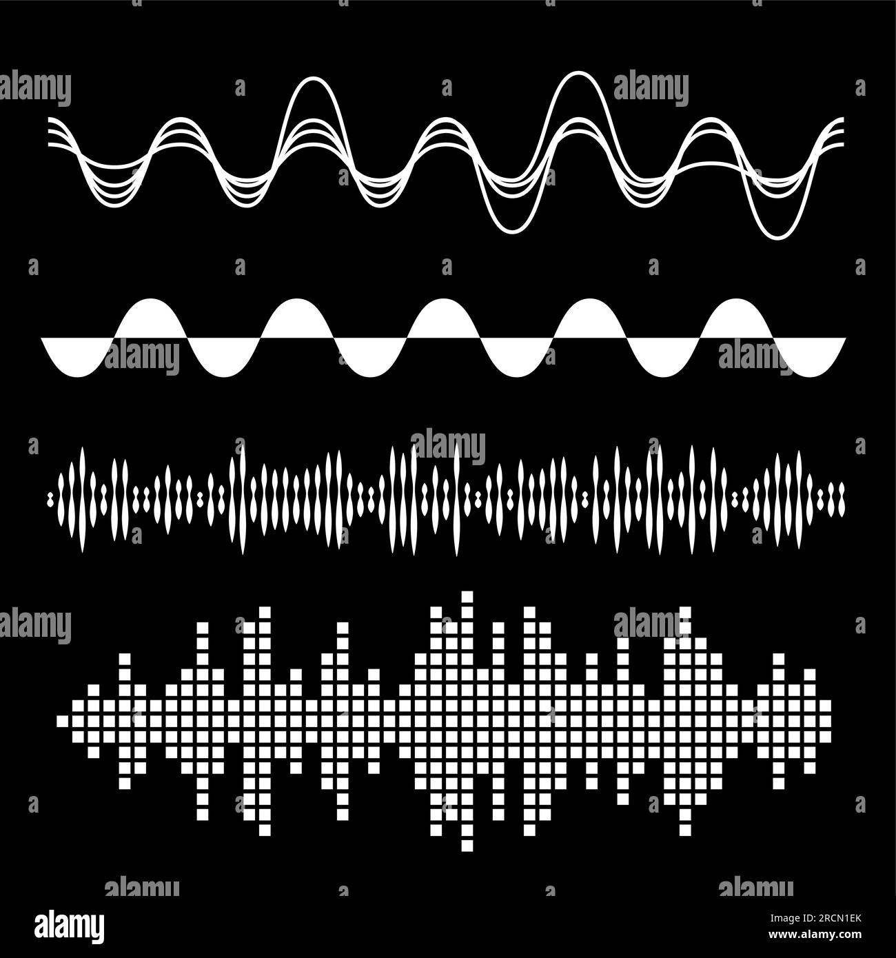Abstrakte digitale Equalizer für die Musik-App auf schwarzem Hintergrund Stock Vektor