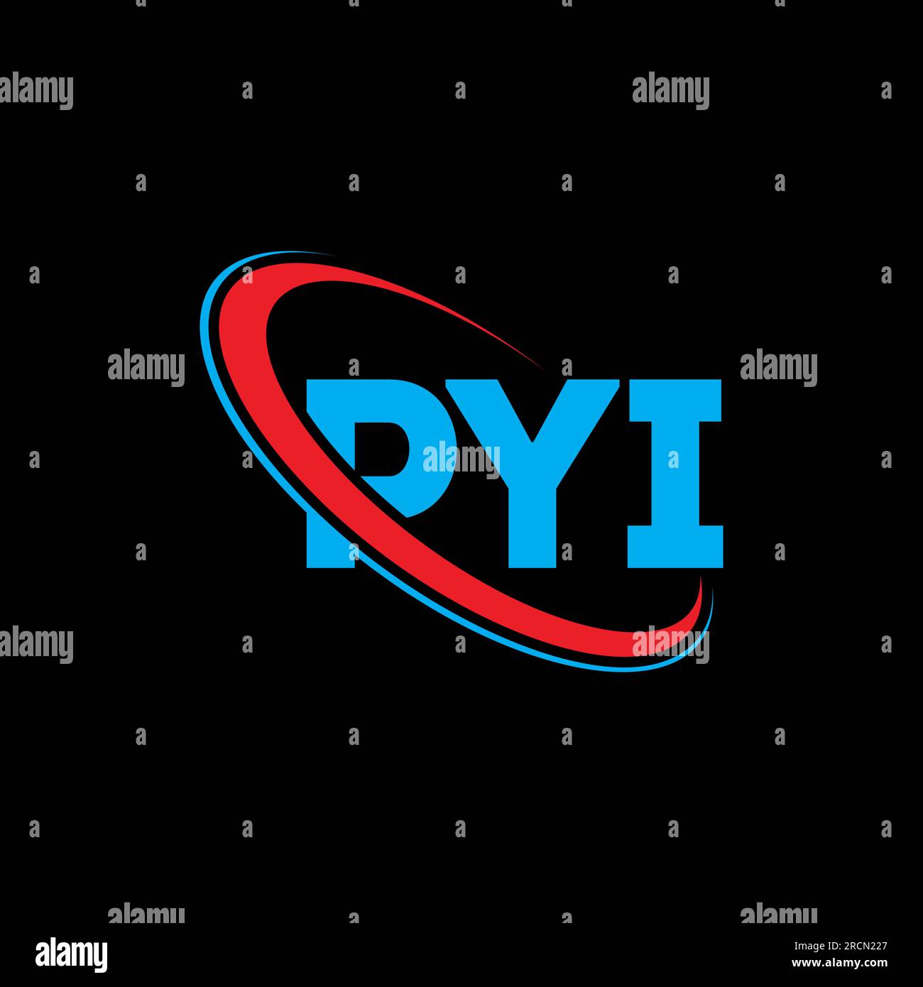 PYI-Logo. PYI-Brief. LOGO mit PYI-Buchstaben. Initialen PYI-Logo verbunden mit Kreis und Monogramm-Logo in Großbuchstaben. PYI-Typografie für Technologie, Geschäfte Stock Vektor