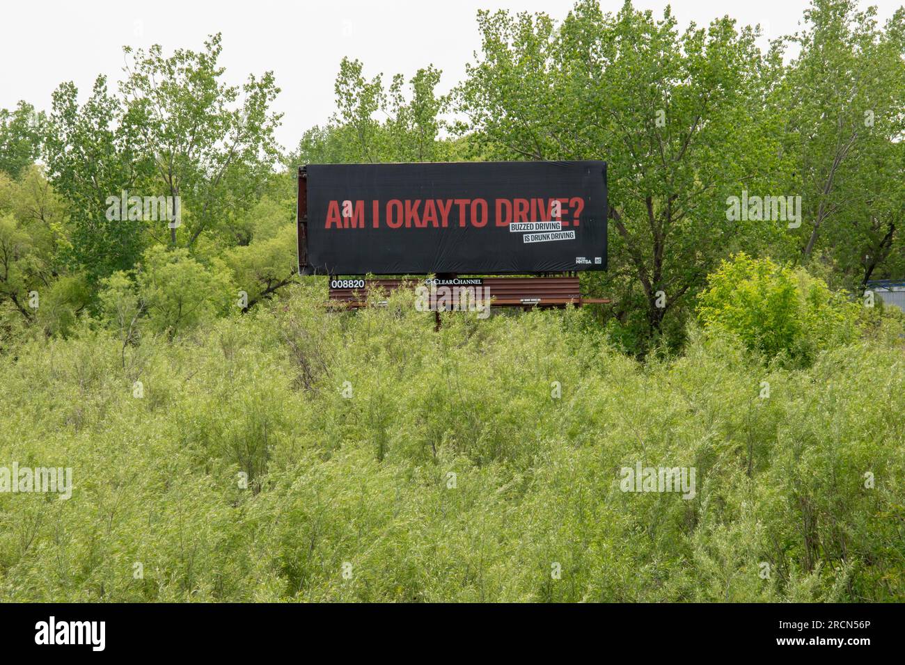 Blaine, Minnesota. Trink- und Fahrverhütungswerbung. Stockfoto