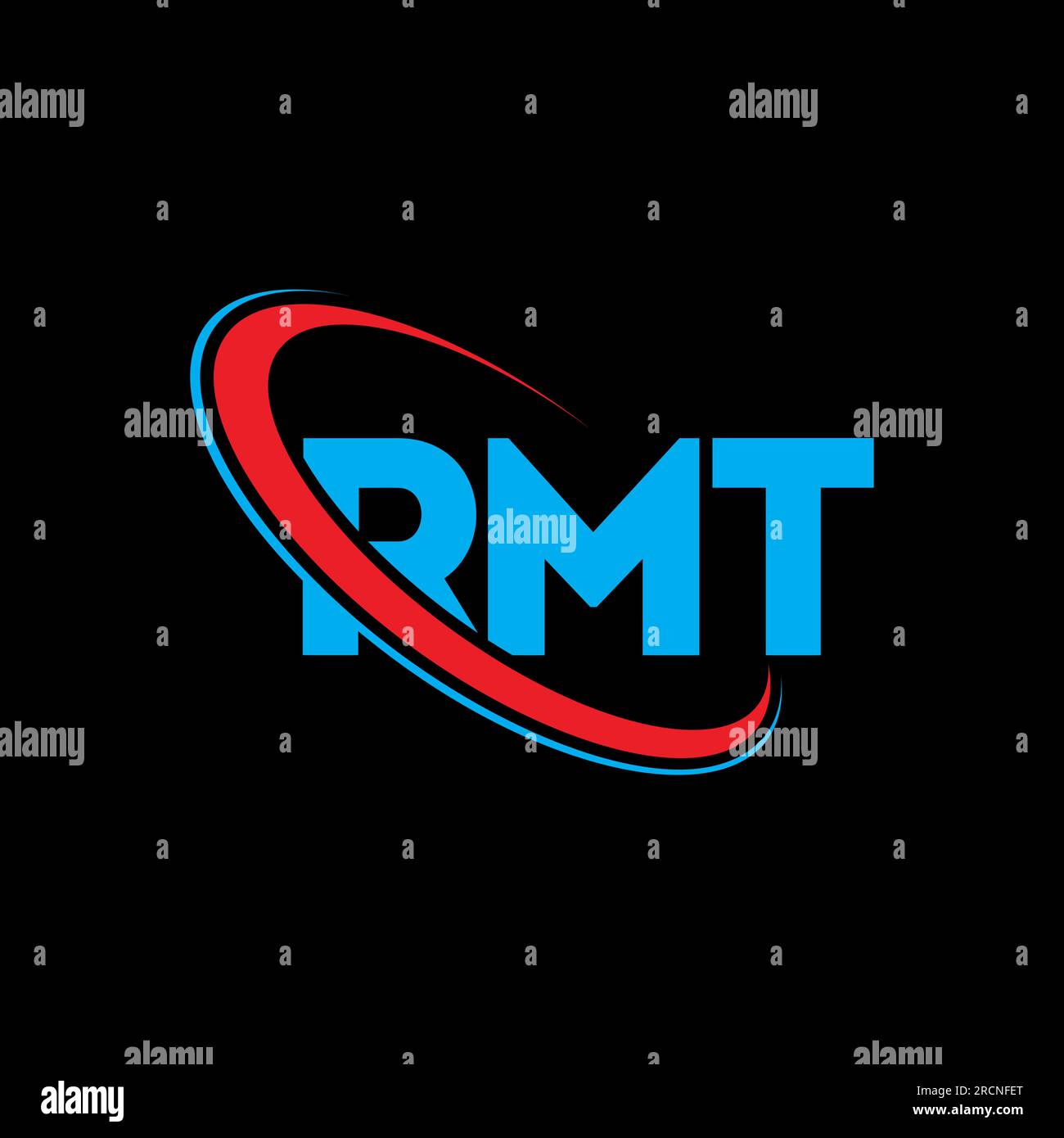 RMT-Logo. GMT-Brief. Logo des RMT-Buchstabens. Initialen GMT-Logo mit Kreis und Monogramm-Logo in Großbuchstaben. RMT-Typografie für Technologie, Unternehmen Stock Vektor