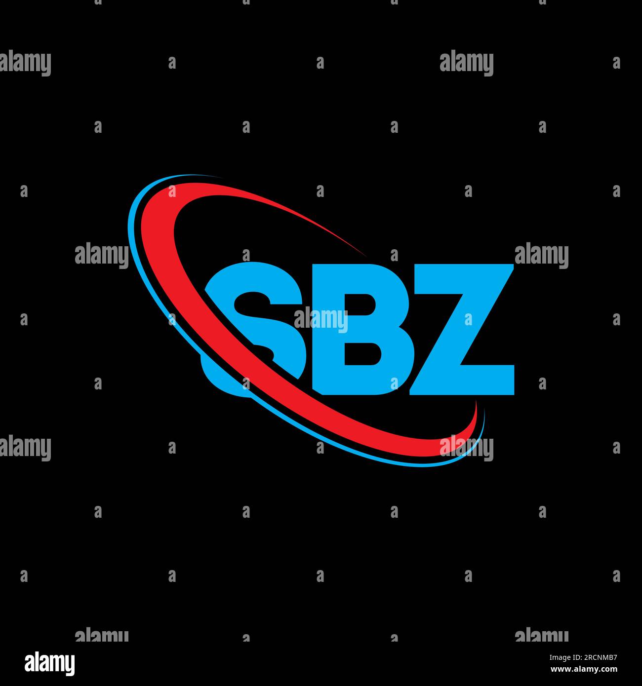 SBZ-Logo. SBZ-Buchstabe. SBZ-Logo. Initialen SBZ-Logo, verbunden mit Kreis und Monogramm-Logo in Großbuchstaben. SBZ-Typografie für Technologie, Geschäfte Stock Vektor