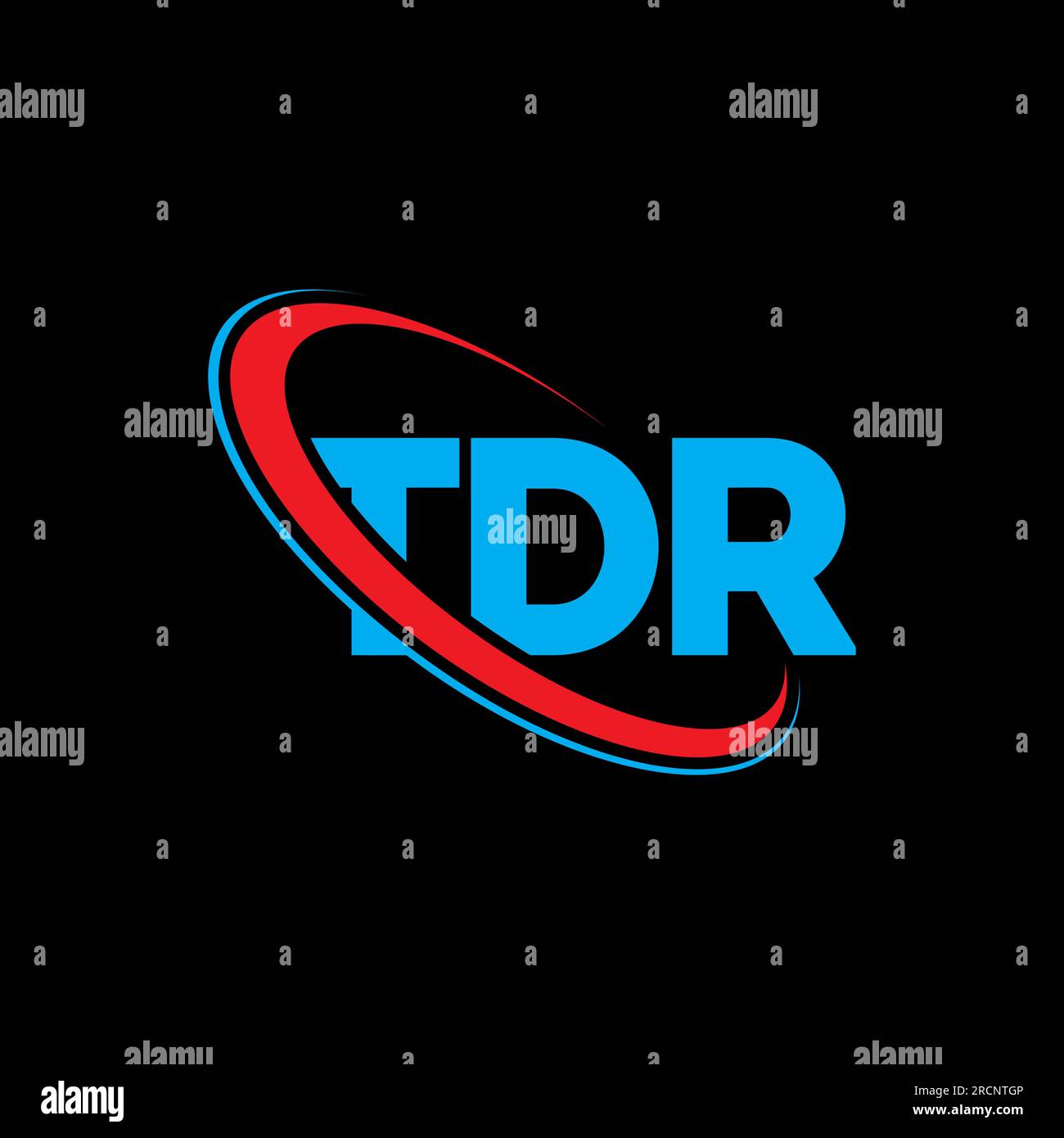 TDR-Logo. TDR-Brief. Logo des TDR-Buchstabens. Initialen TDR-Logo, verbunden mit einem Kreis und einem Monogramm-Logo in Großbuchstaben. TDR-Typografie für Technologie, Unternehmen Stock Vektor