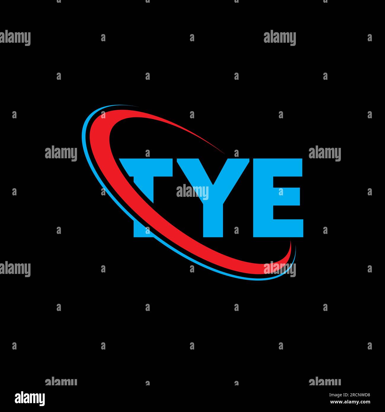 TYE-Logo. Ein Brief VON TYE. LOGO mit „TYE“-Buchstaben. Initialen TYE Logo verbunden mit Kreis und Monogramm-Logo in Großbuchstaben. TYE-Typografie für Technologie, Geschäfte Stock Vektor