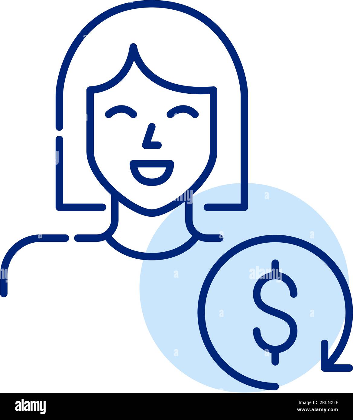 Zufriedener Kunde, der am Treueprogramm teilnimmt. Lächelnder Avatar. Symbol für Pixel Perfect Stock Vektor