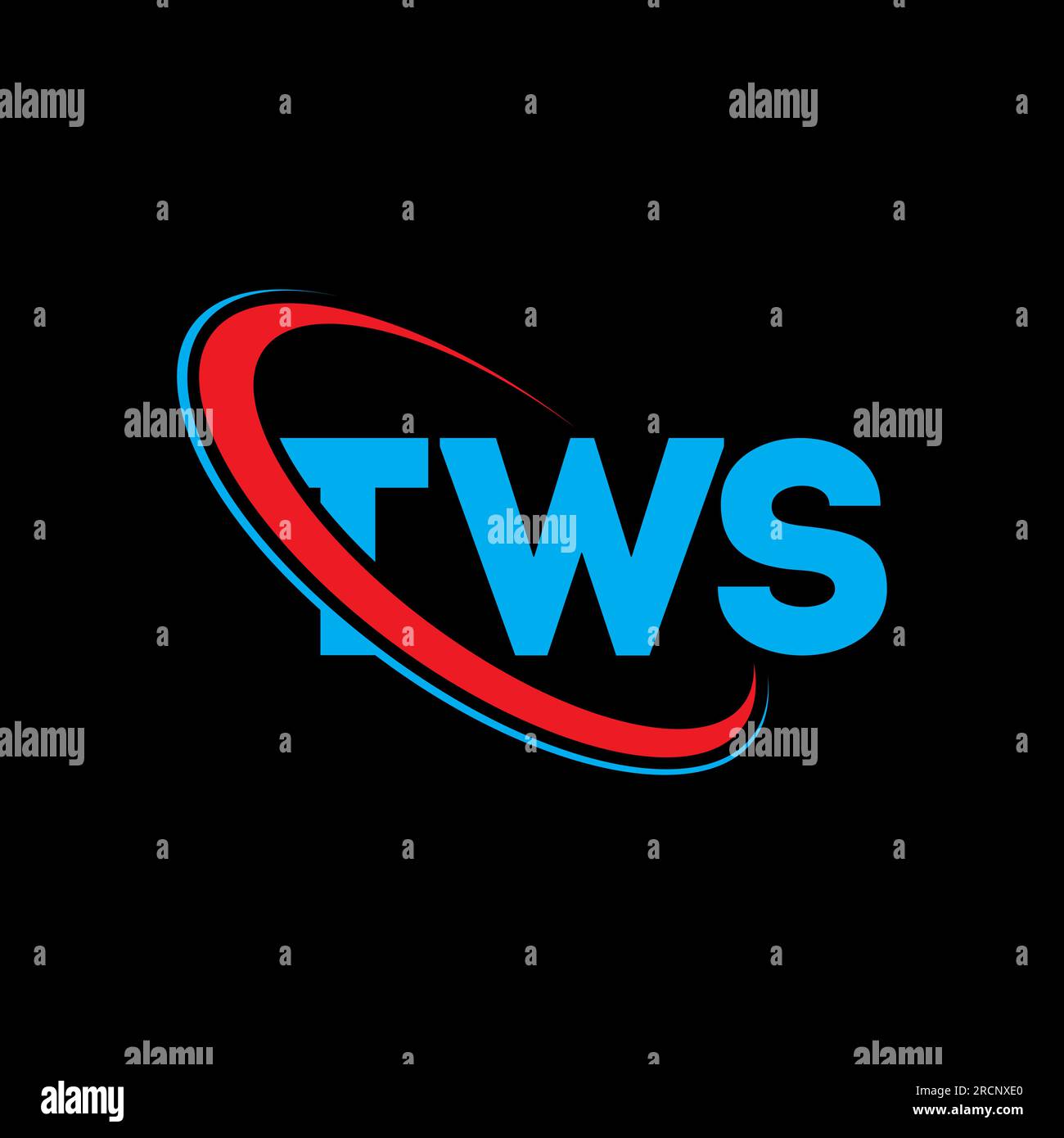 TWS-Logo. TWS-Brief. Logo mit TWS-Buchstaben. Initialen TWS-Logo, verbunden mit einem Kreis und einem Monogramm-Logo in Großbuchstaben. TWS-Typografie für Technologie, Unternehmen Stock Vektor