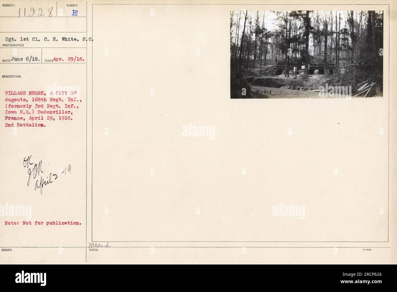 Sergeant First Class C.H. White vom Signalkorps wurde auf diesem Foto