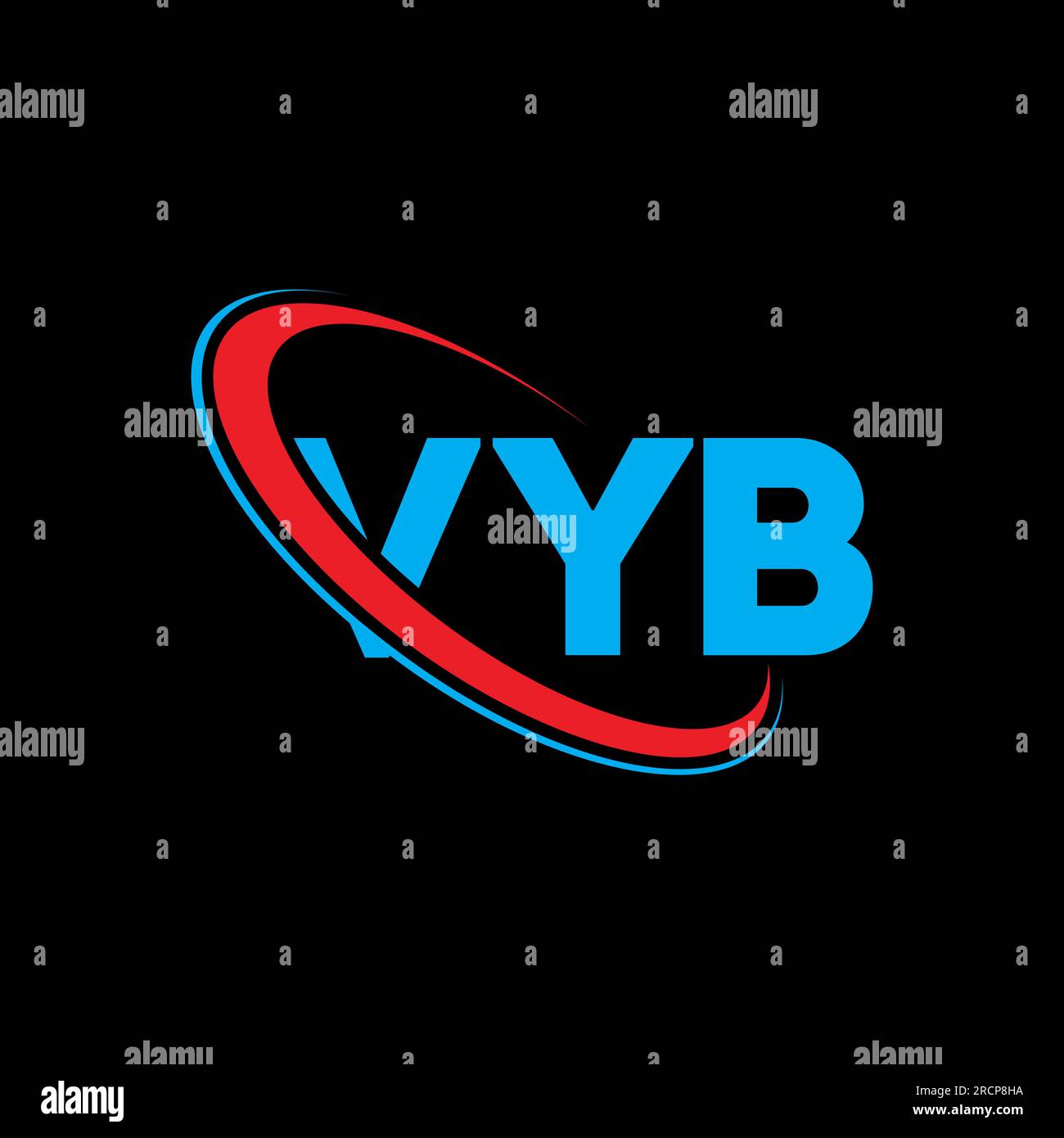 VYB-Logo. VYB-Brief. VYB-Logo mit Buchstaben. Initialen VYB-Logo, verbunden mit Kreis und Monogramm-Logo in Großbuchstaben. VYB-Typografie für Technologie, Unternehmen Stock Vektor