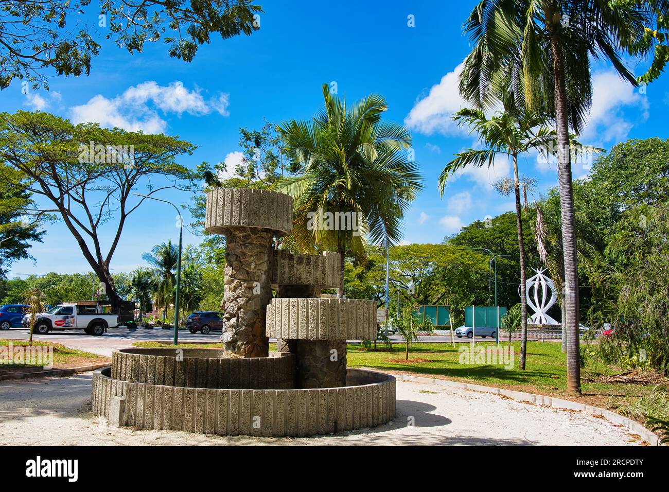 Mahe Seychelles 16.07.2023 Old Water Fountain in der Stadt Victoria, Mahe Seychelles Stockfoto