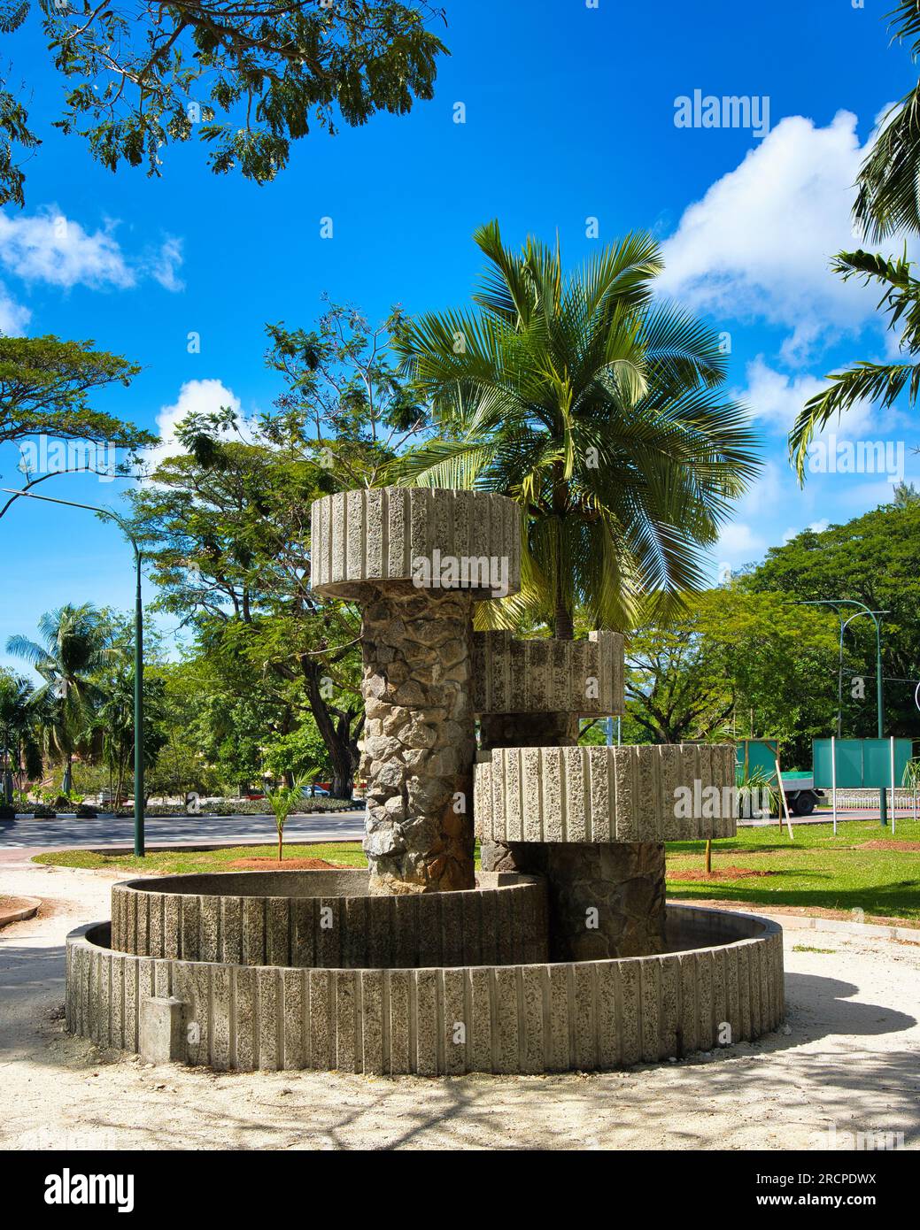 Mahe Seychelles 16.07.2023 Old Water Fountain in der Stadt Victoria, Mahe Seychelles Stockfoto