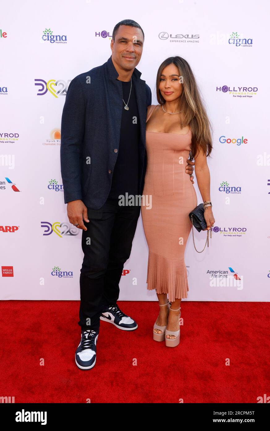 Los Angeles, Ca. 15. Juli 2023. Tony Gonzalez, Oktober Gonzalez auf der HollyRod 2023 DesignCare Gala im Beehive in Los Angeles, Kalifornien, am 11. Juli 2023. Kredit: Faye Sadou/Media Punch/Alamy Live News Stockfoto