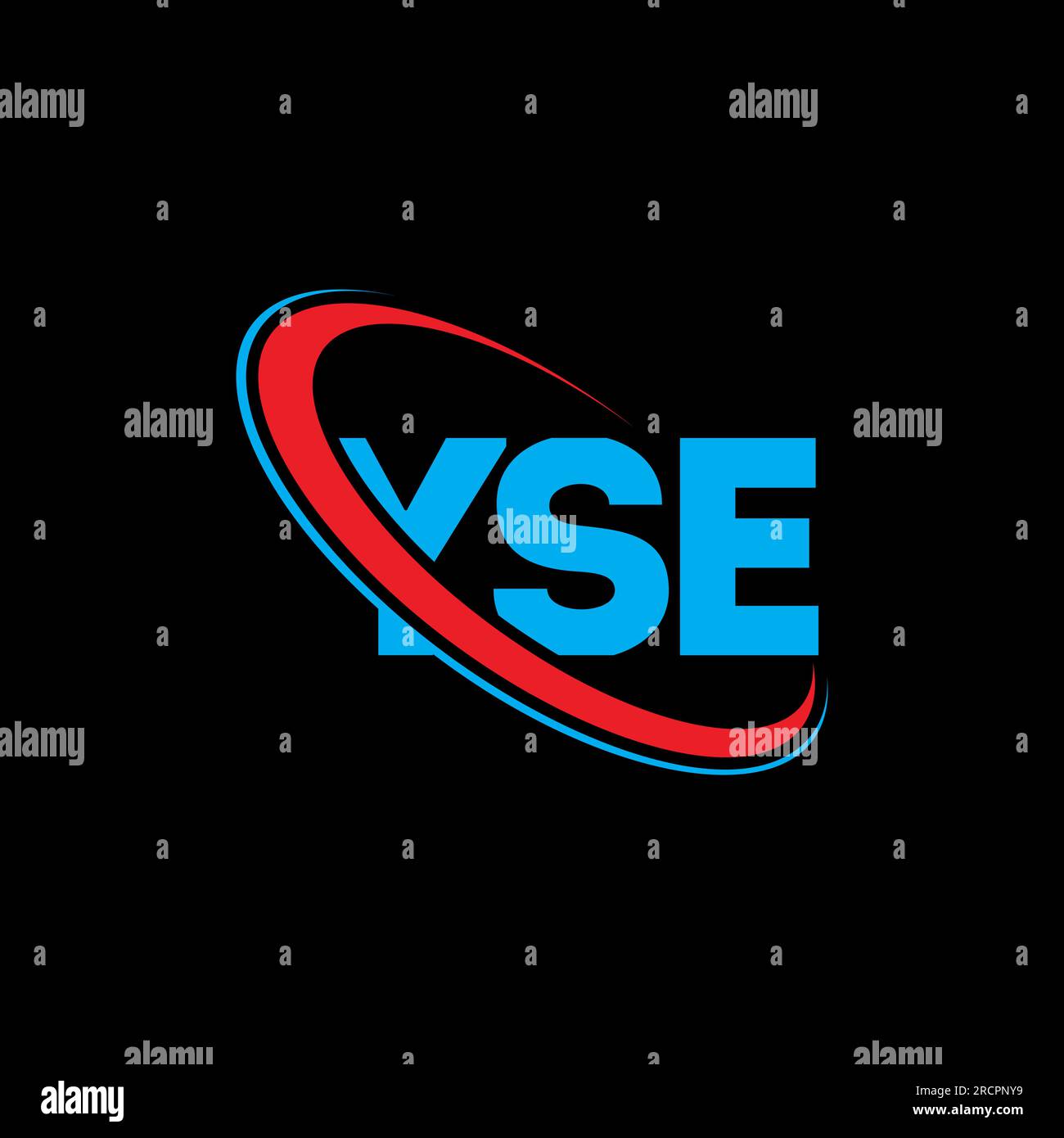 YSE-Logo. YSE-Brief. Logo mit YSE-Buchstaben. Initialen YSE-Logo, verbunden mit einem Kreis und einem Monogramm-Logo in Großbuchstaben. YSE-Typografie für Technologie, Geschäfte Stock Vektor