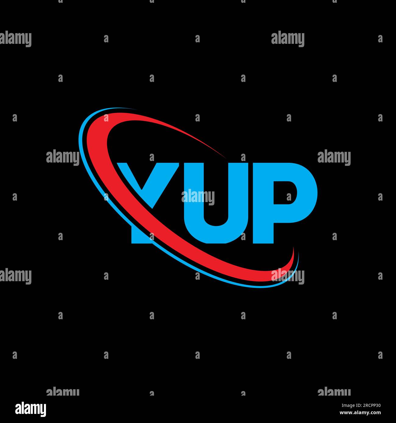YUP-Logo. JA, Brief. LOGO mit YUP-Buchstaben. Initialen YUP Logo verbunden mit Kreis und Monogramm-Logo in Großbuchstaben. JA, Typografie für Technologie, Geschäfte Stock Vektor