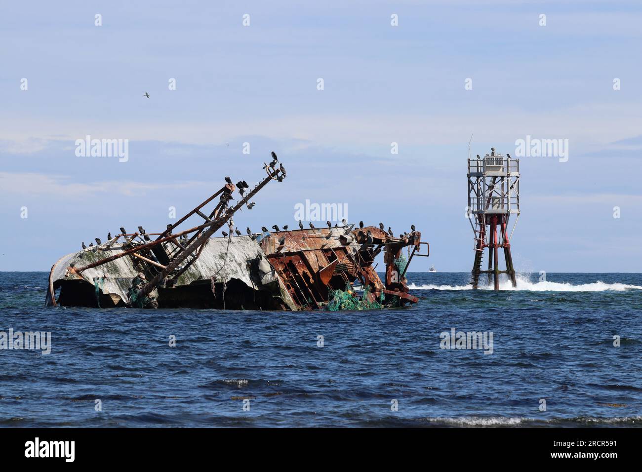 Schiffswrack in Cairnbulg Stockfoto