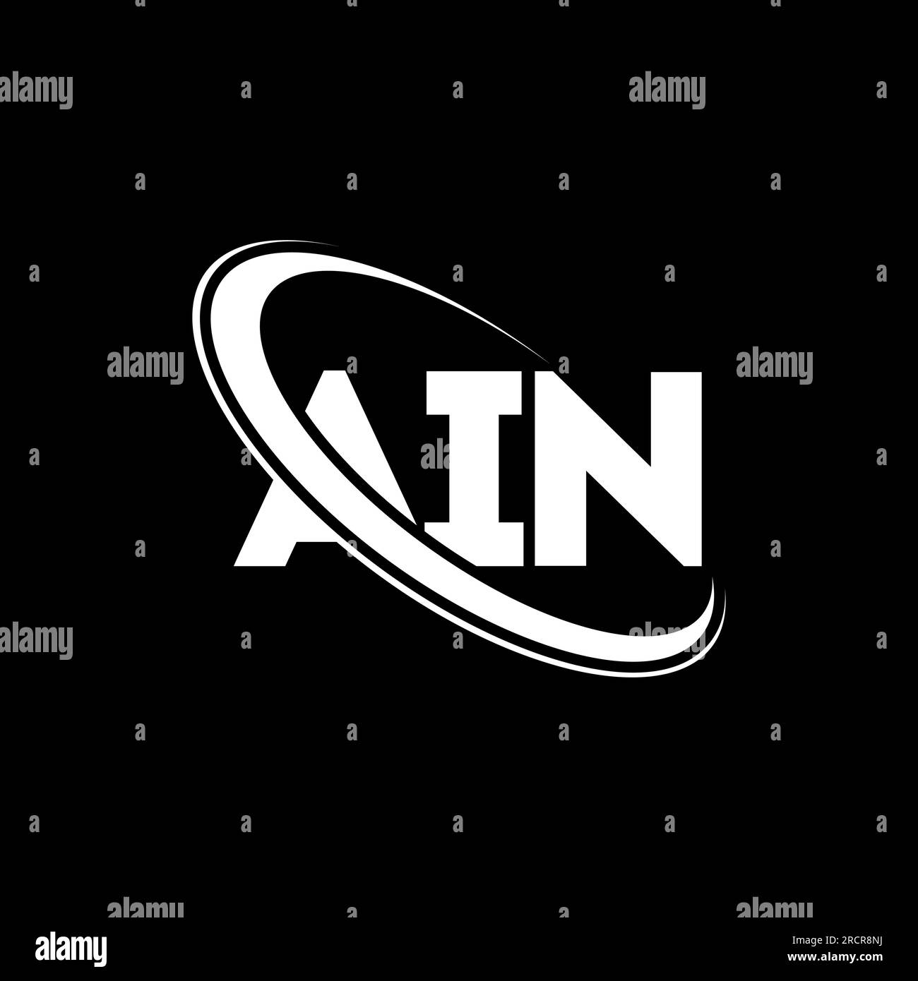 AIN-Logo. AIN-Brief. LOGO mit AIN-Buchstaben. Initialen AIN Logo verbunden mit Kreis und Monogramm-Logo in Großbuchstaben. AIN-Typografie für Technologie, Geschäfte Stock Vektor