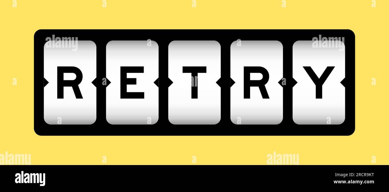 Schwarze Farbe in Wortwiederholung auf Slot-Banner mit gelbem Hintergrund Stock Vektor