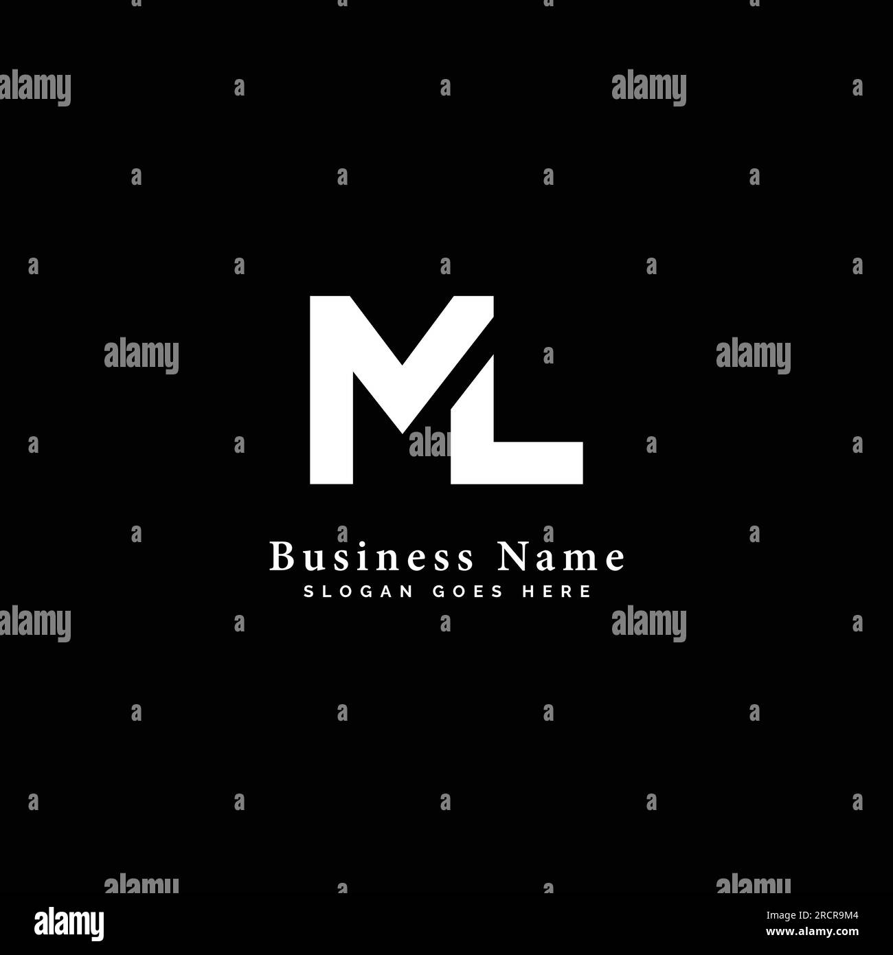 Logo-Design-Vektorvorlage mit Buchstaben M, L und ML. Abbildung des abstrakten Logos mit Buchstabe ML Stock Vektor