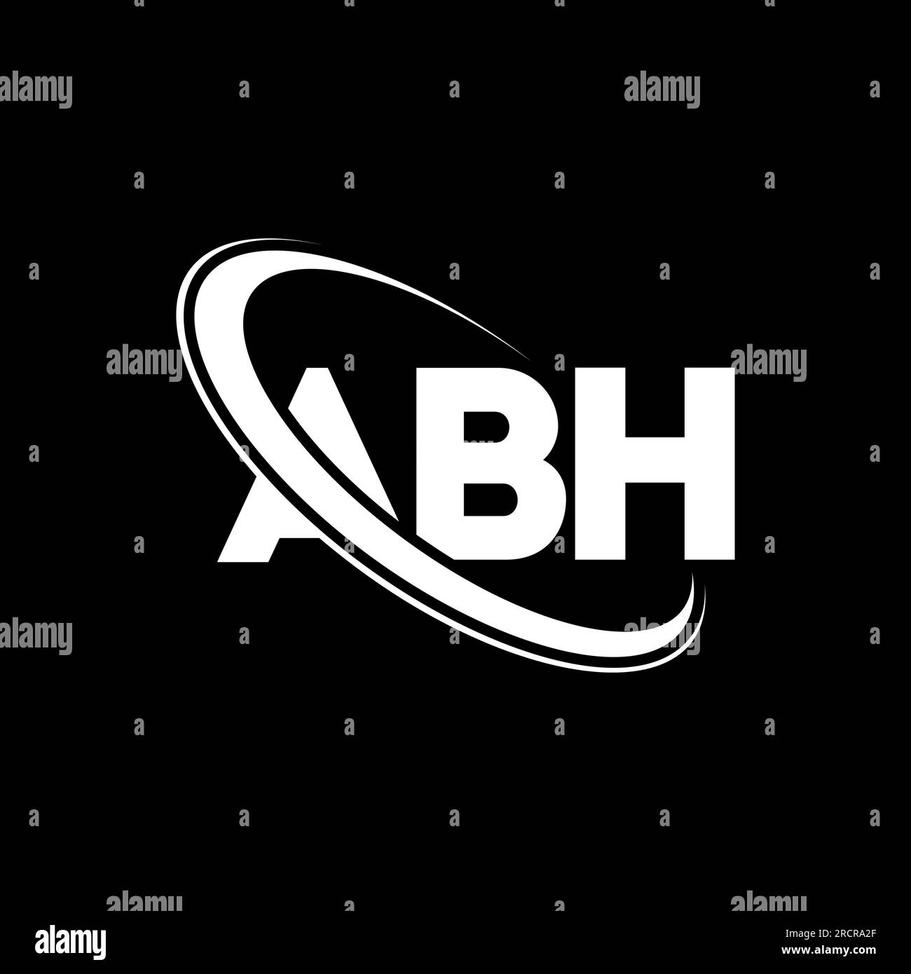 ABH-Logo. ABH-Brief. Logo mit ABH-Buchstaben. Das ABH-Logo der Intials ist mit einem Kreis und einem Monogramm-Logo in Großbuchstaben verbunden. ABH-Typographie für Technologie, Busine Stock Vektor