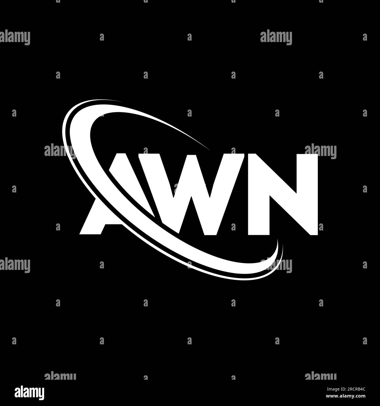 AWN Logo. EIN Brief. Logo mit AWN-Buchstaben. Initialen AWN Logo verbunden mit Kreis und Monogramm-Logo in Großbuchstaben. AWN-Typografie für Technologie, Geschäfte Stock Vektor